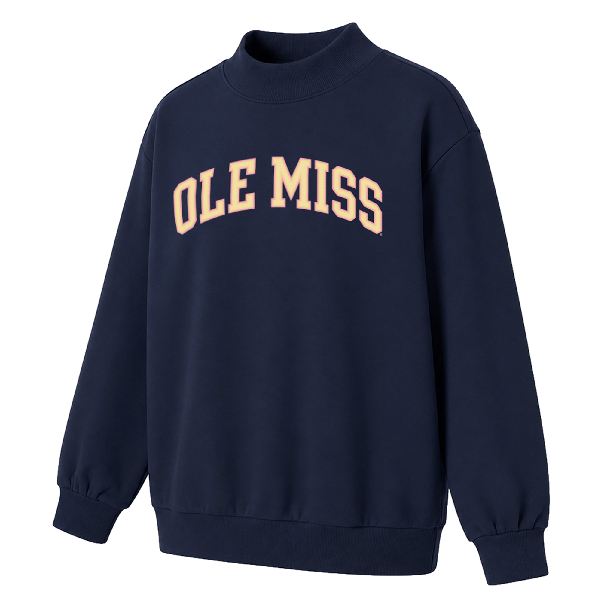 Sweat-shirt à col montant Monroe bleu marine pour femme, Ole Miss Rebels