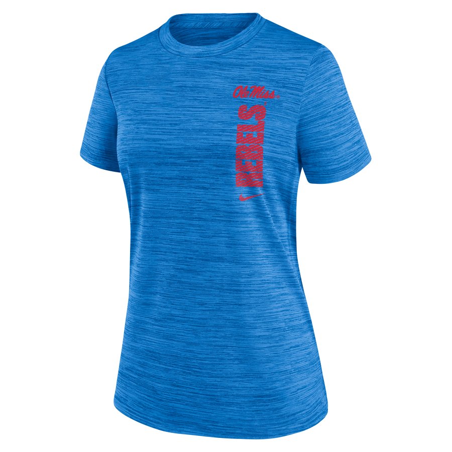 Womens NIKE blue Mississippi Rebels W NK SS DF TM ISSUE VEL CRW