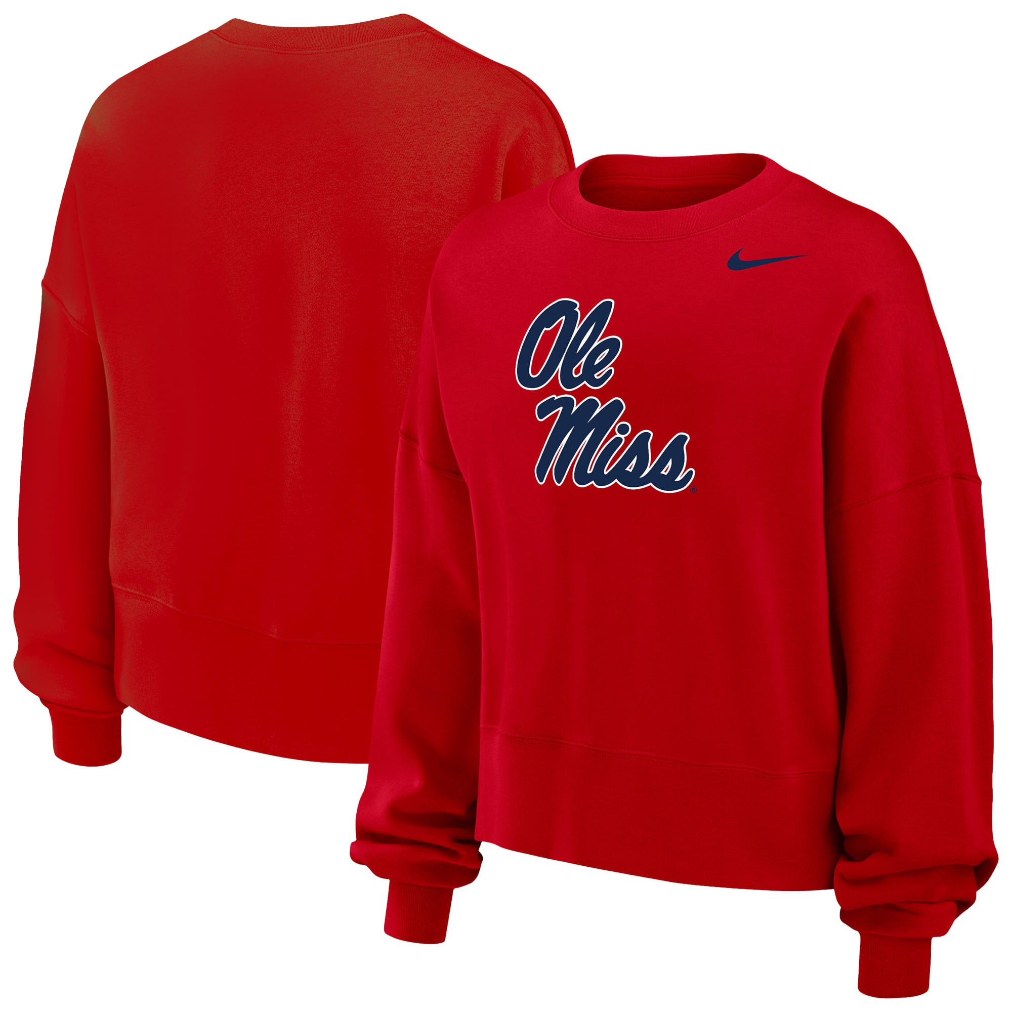 Sweat-shirt polaire Nike Red Ole Miss Rebels Phoenix pour femme