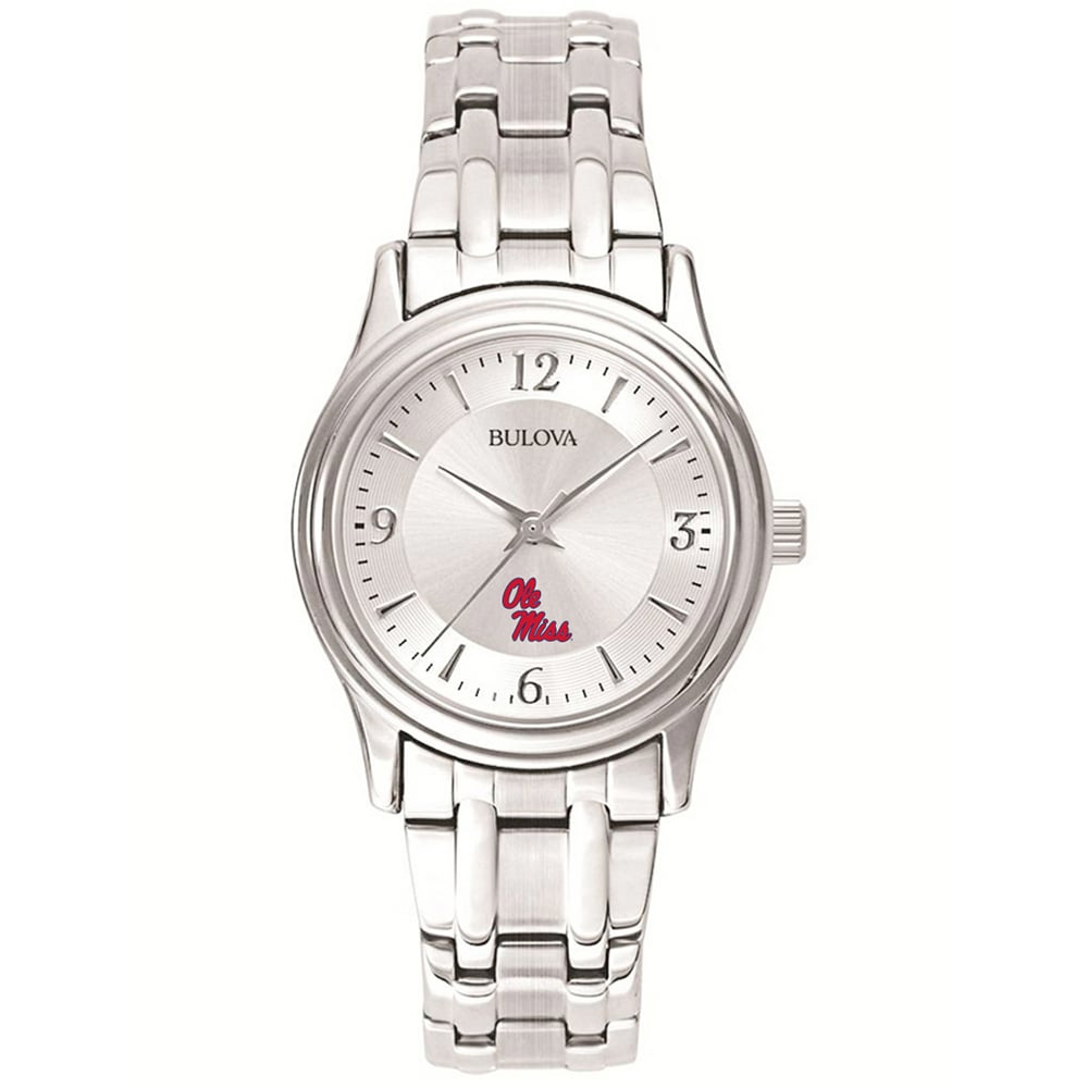 Silver Ole Miss Watch - pink face University of Mississippi Watches, Ole Miss Rebels  main image 2