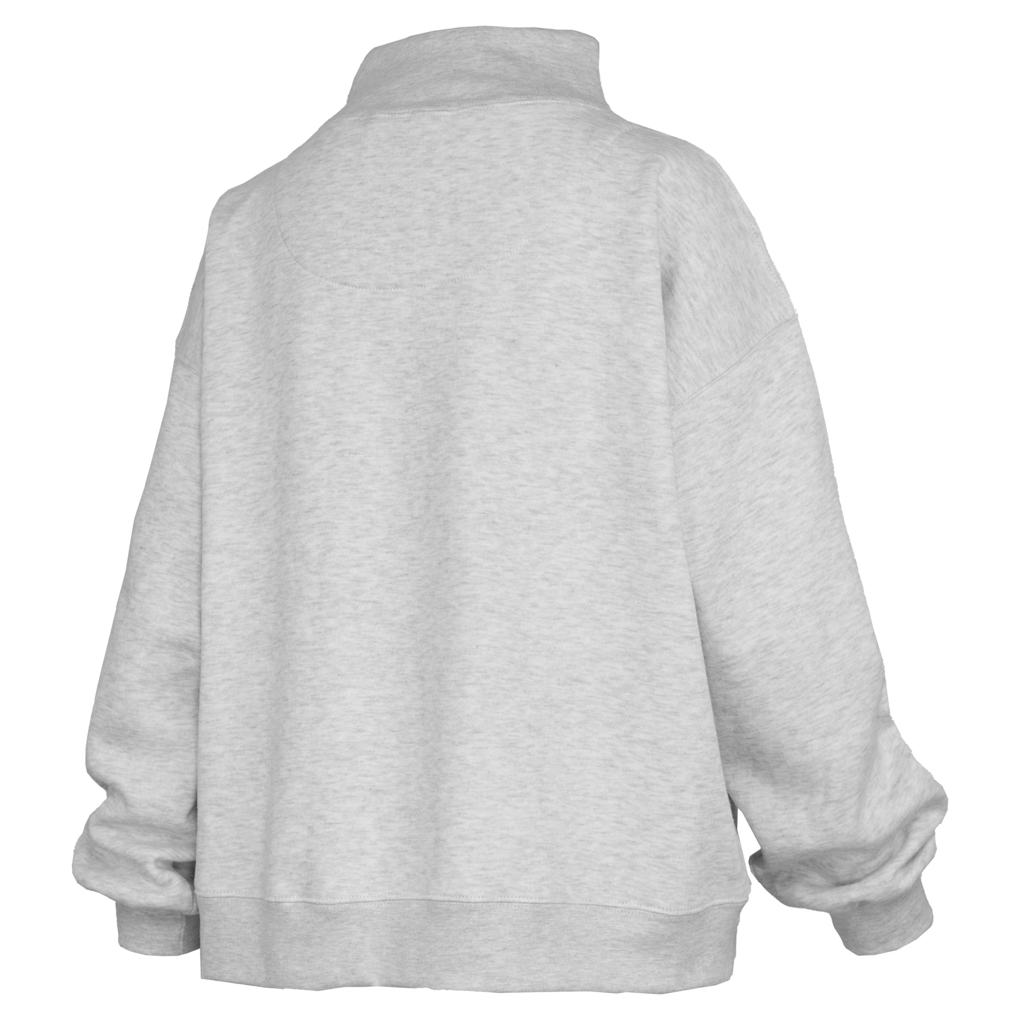 Women's Pressbox Heather Gray Ole Miss Rebels Oversized Nelson Mock Neck Sweatshirt