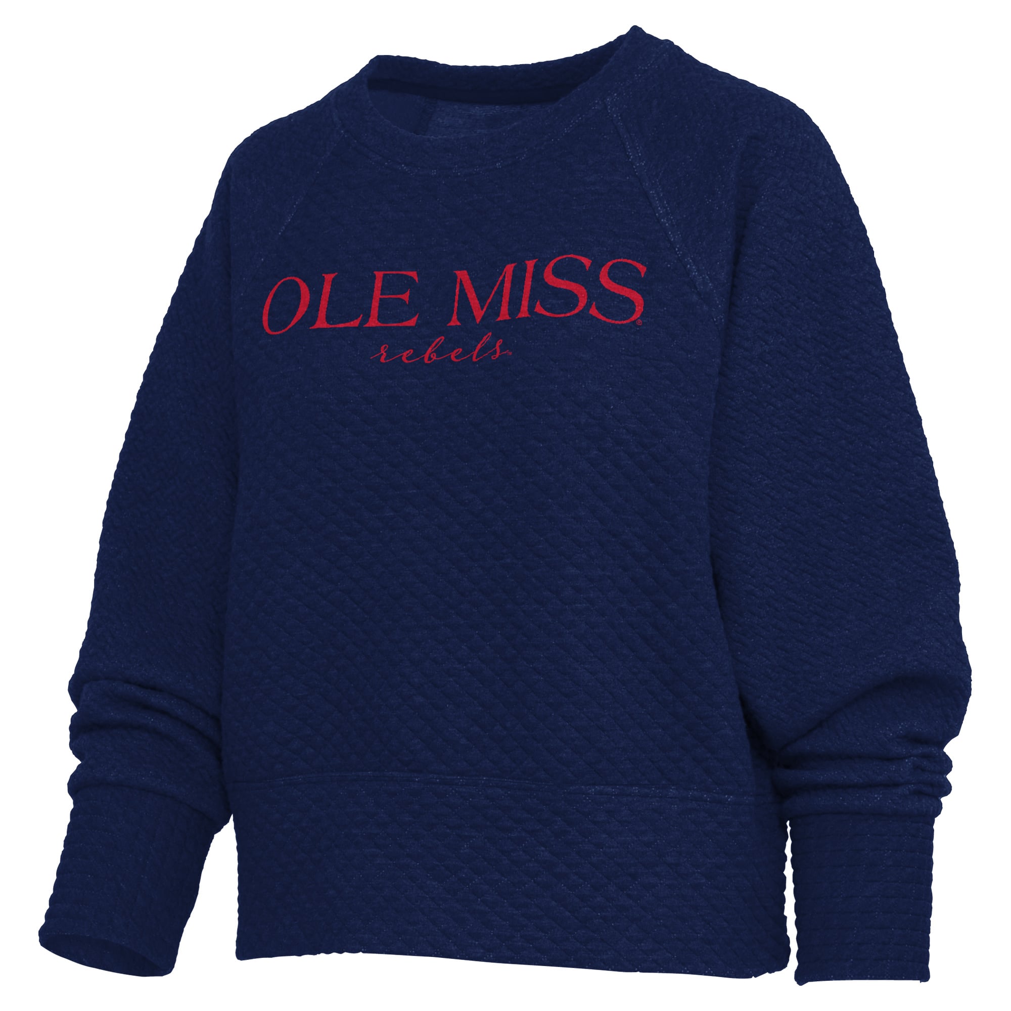 Sweat-shirt matelassé Champagne Nova bleu marine Ole Miss Rebels pour femme de Pressbox