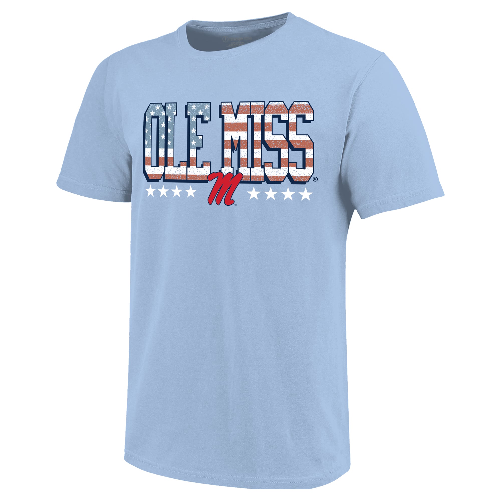 Youth  Light Blue Ole Miss Rebels Americana Flag T-Shirt