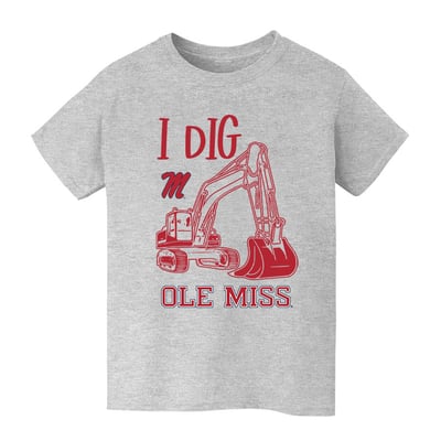 Ole Miss Rebels Vive La Fete Youth Excavator T-Shirt - Gray