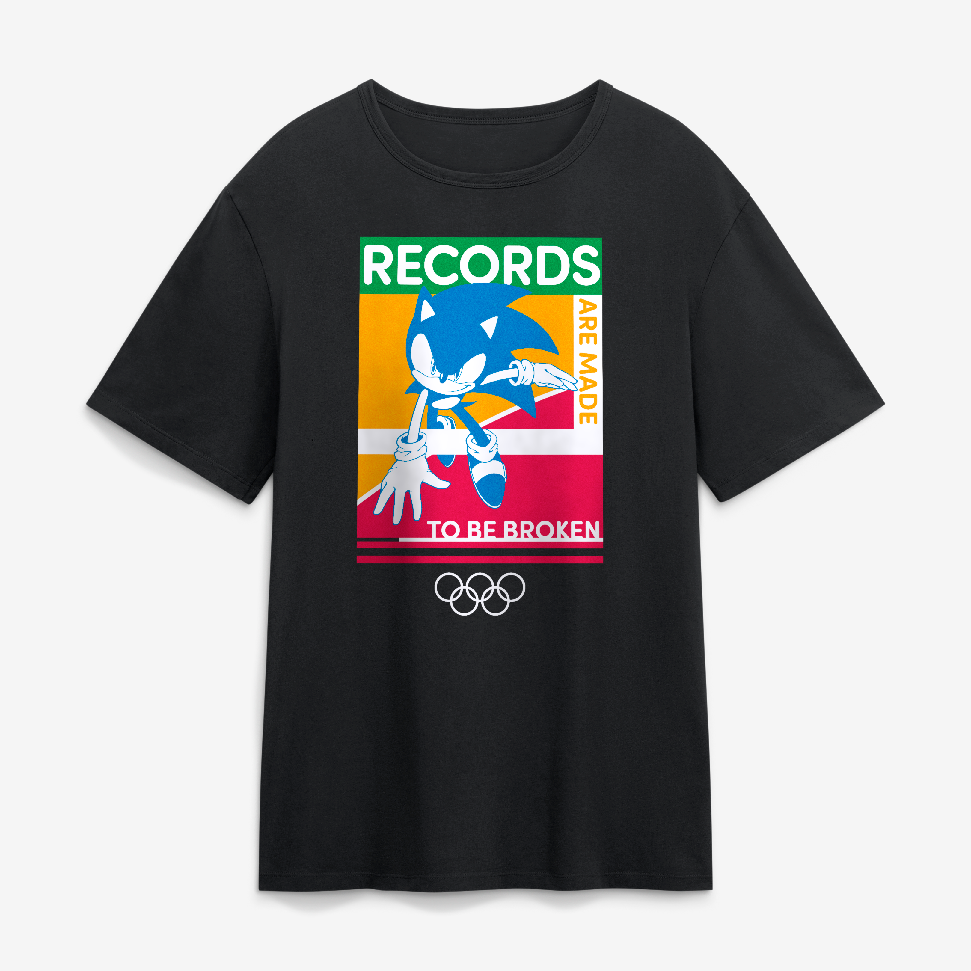Men's Black Olympic Games x Sonic the Hedgehog Break Records T-Shirt