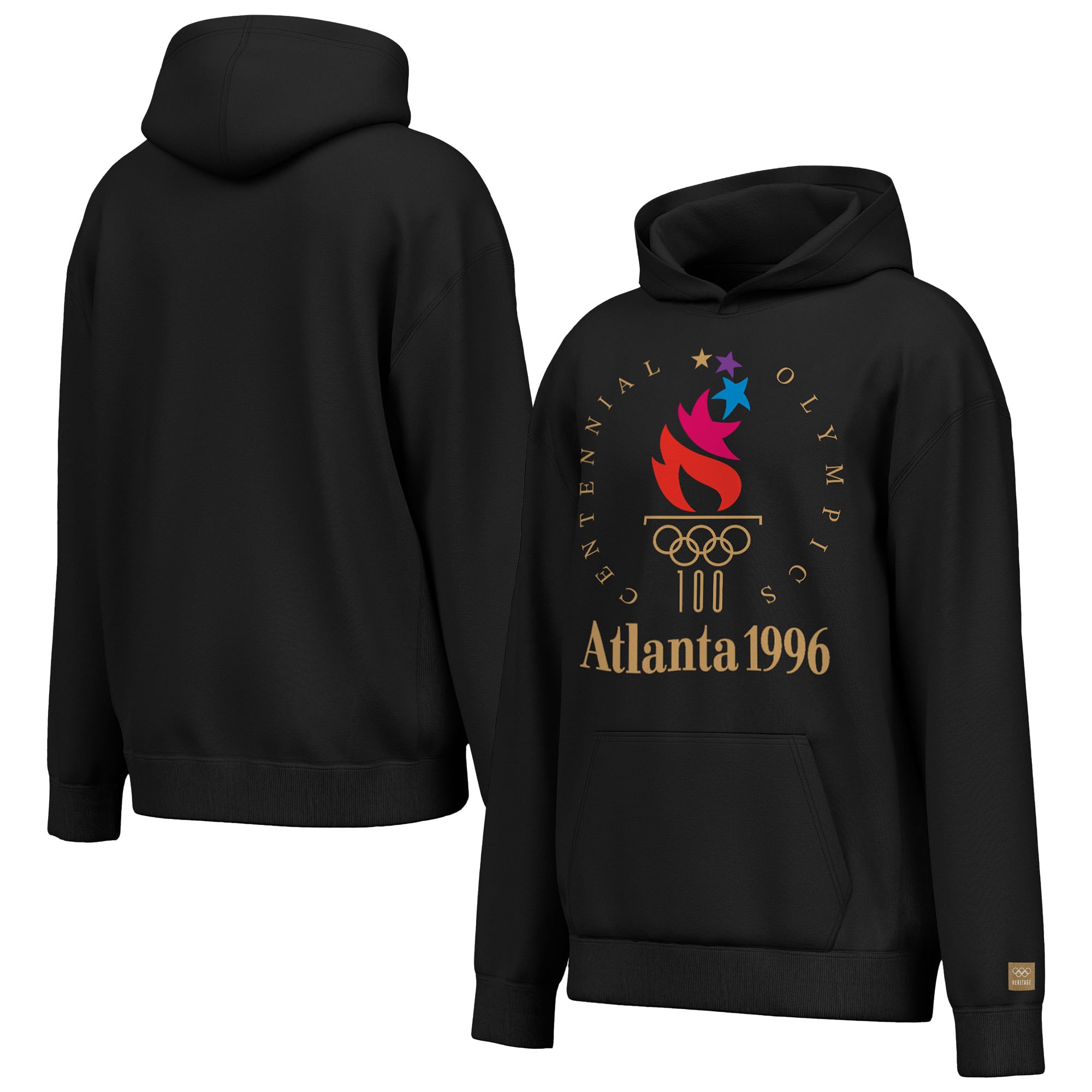Sweat à capuche noir Outerstuff pour homme, emblème du centenaire des Jeux olympiques d'été d'Atlanta de 1996