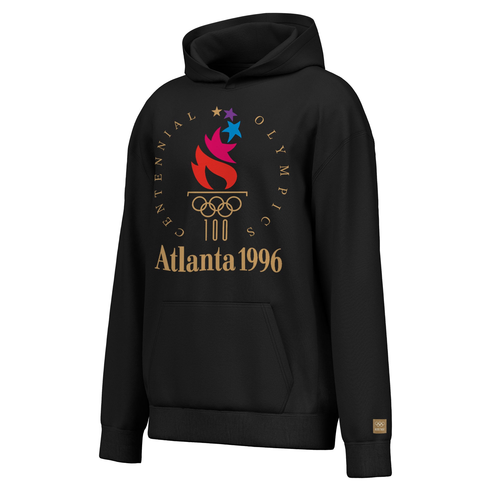 Sweat à capuche noir Outerstuff pour homme, emblème du centenaire des Jeux olympiques d'été d'Atlanta de 1996