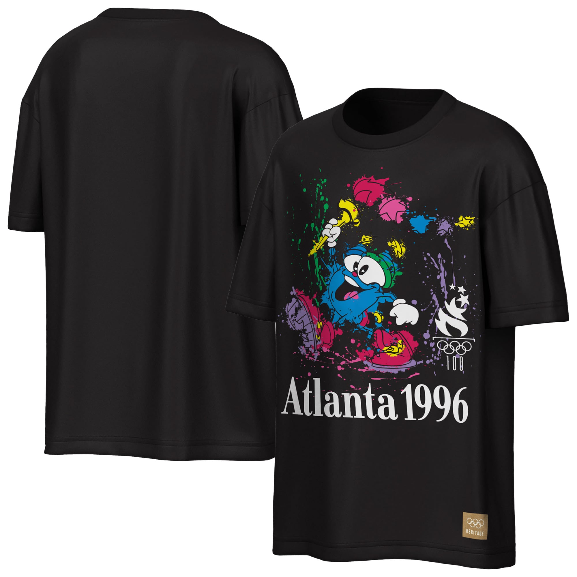 T-shirt noir pour homme Outerstuff Jeux Olympiques d'Atlanta 1996 d'été Izzy Essence