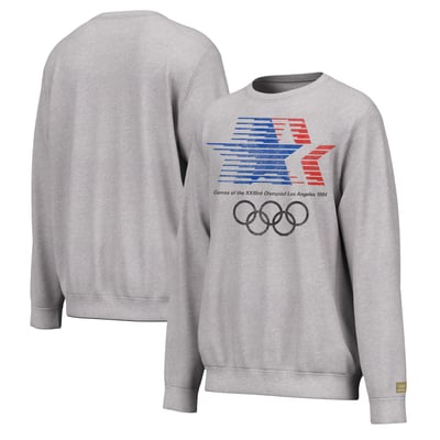 Sweat-shirt polaire gris de la collection Heritage des Jeux olympiques d'été de Los Angeles 1984, à l'effigie du logo de la marque Outerstuff - Collection Patrimoine