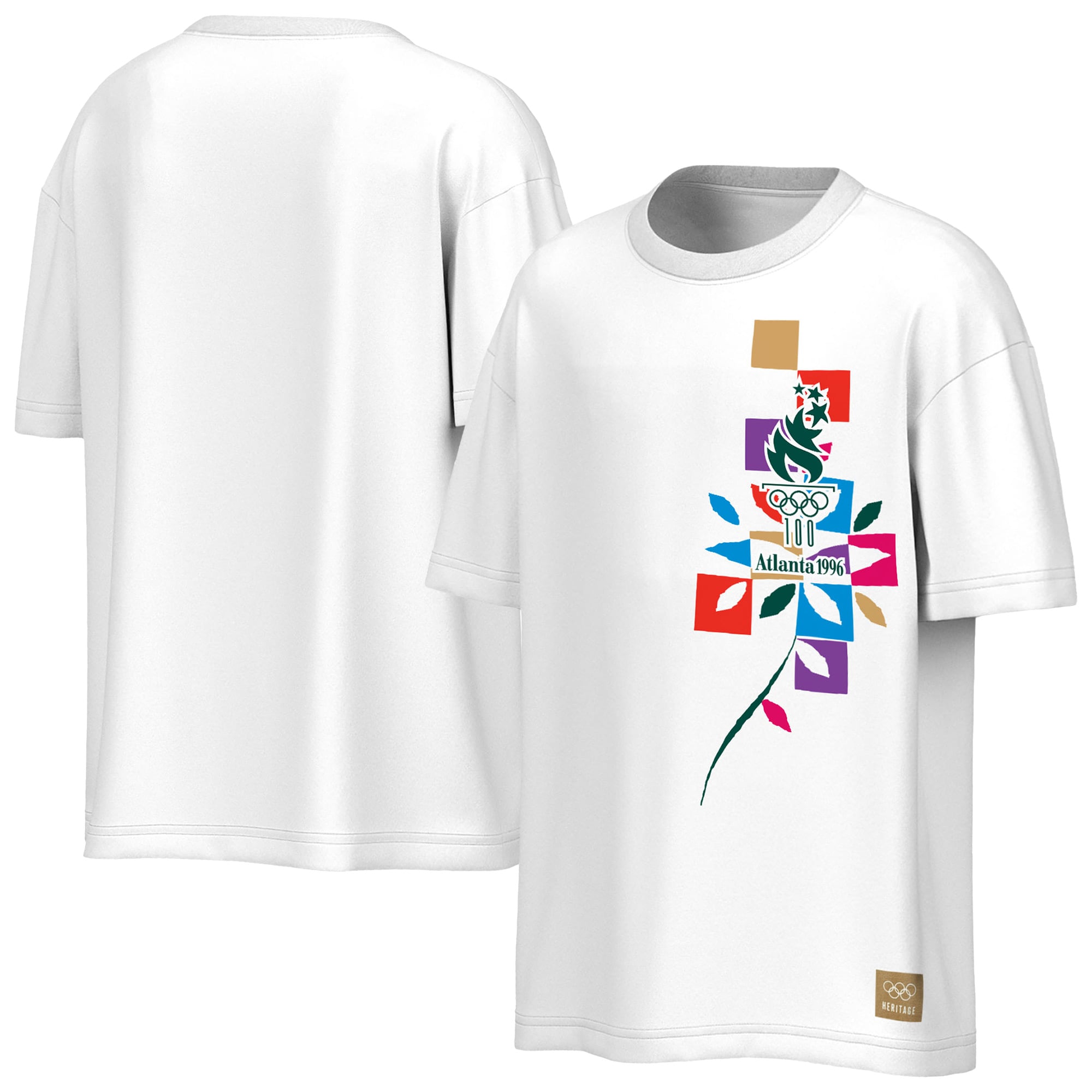 T-shirt rétro Outerstuff blanc pour homme, commémorant les Jeux olympiques d'été d'Atlanta de 1996.