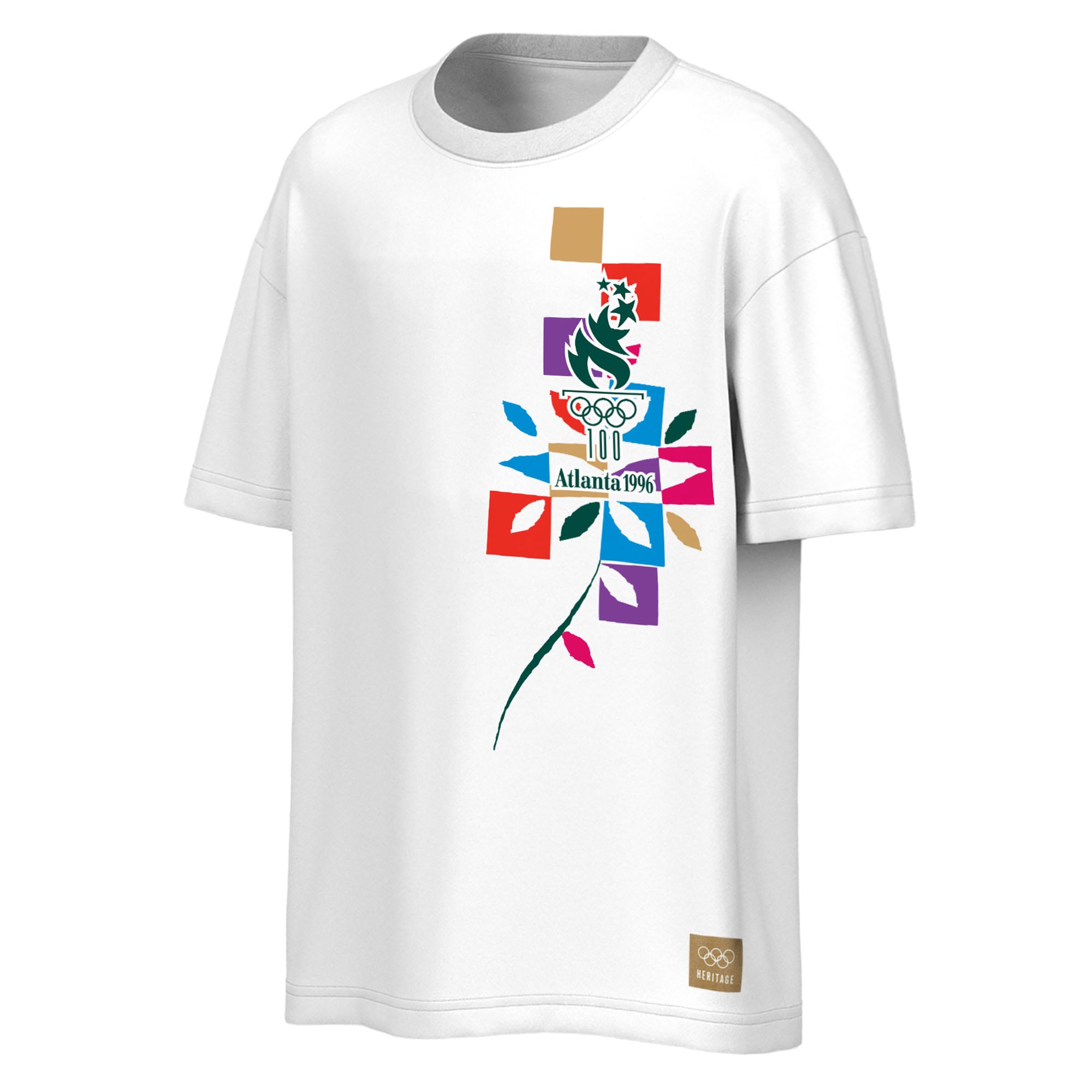 T-shirt rétro Outerstuff blanc pour homme, commémorant les Jeux olympiques d'été d'Atlanta de 1996.