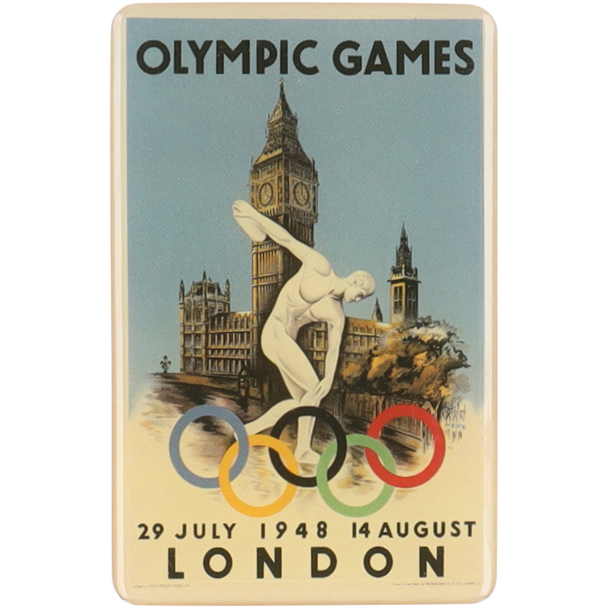 Panneau Métal Décoratif Jeux Olympiques Londres 1948 - 10x14 Pouces (25x35 Cm), Alu, Neuf