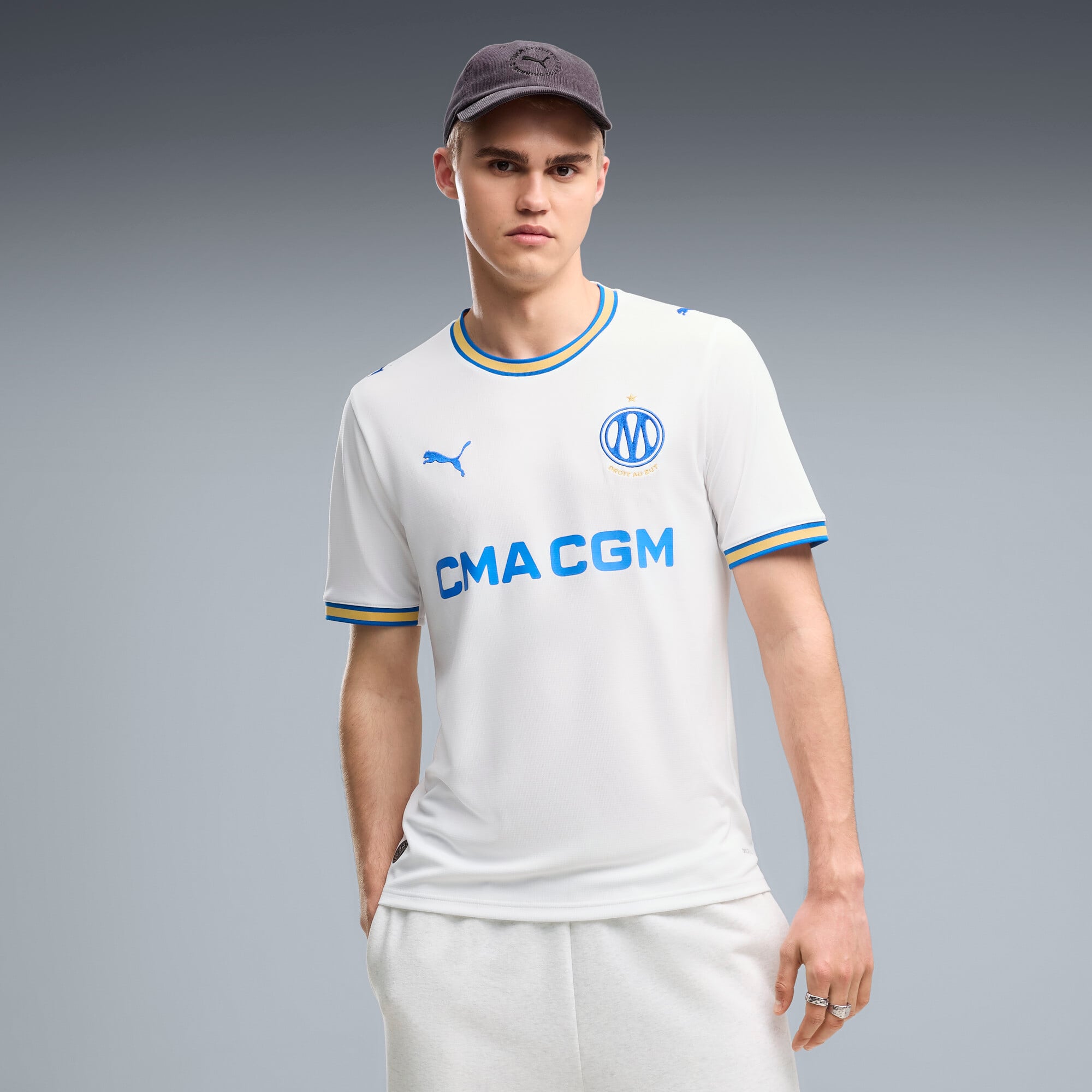 Men's Puma White Olympique Marseille 2026/27 Home Replica Jersey
