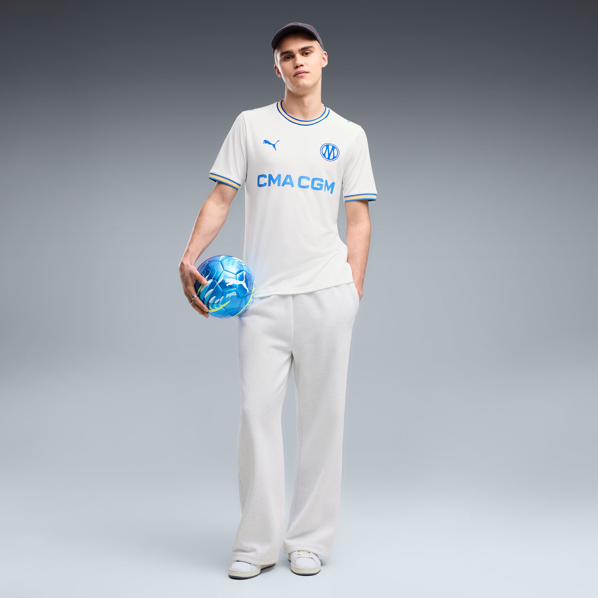 Men's Puma White Olympique Marseille 2026/27 Home Replica Jersey
