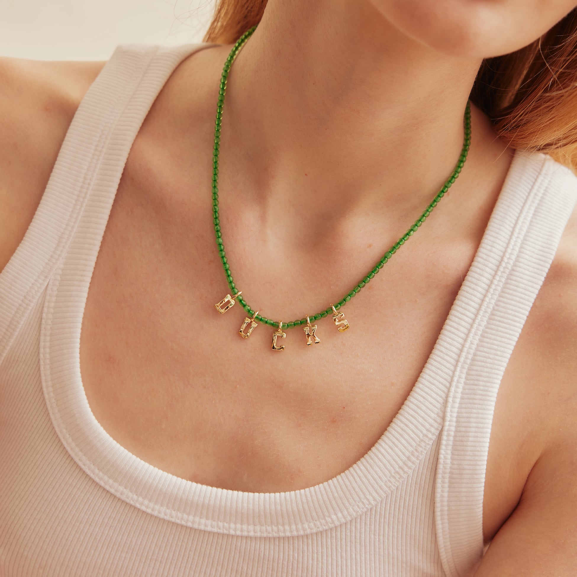 Collier à slogan délicat en perles BaubleBar Oregon Ducks