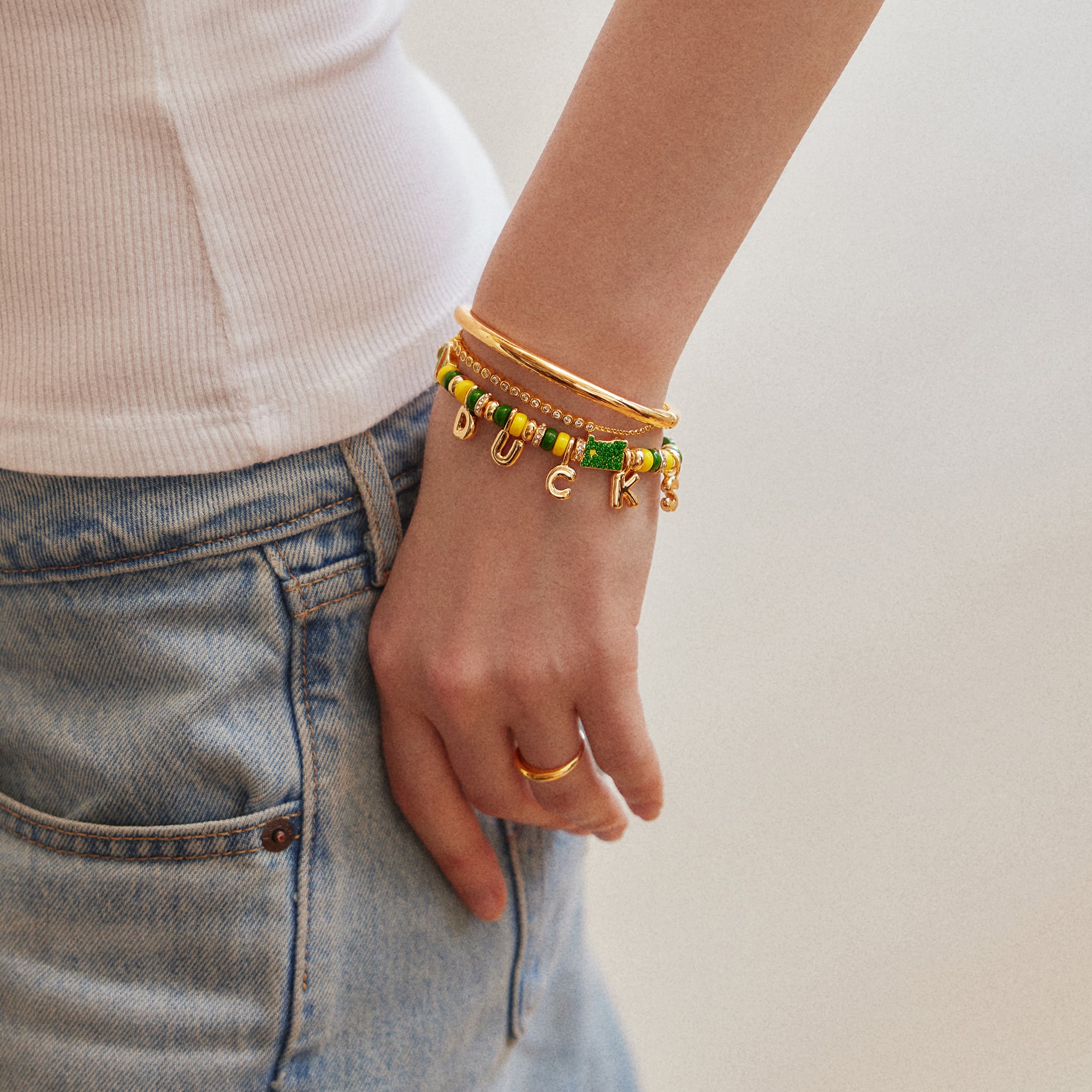 BaubleBar Oregon Ducks Motif Slogan Bracelet