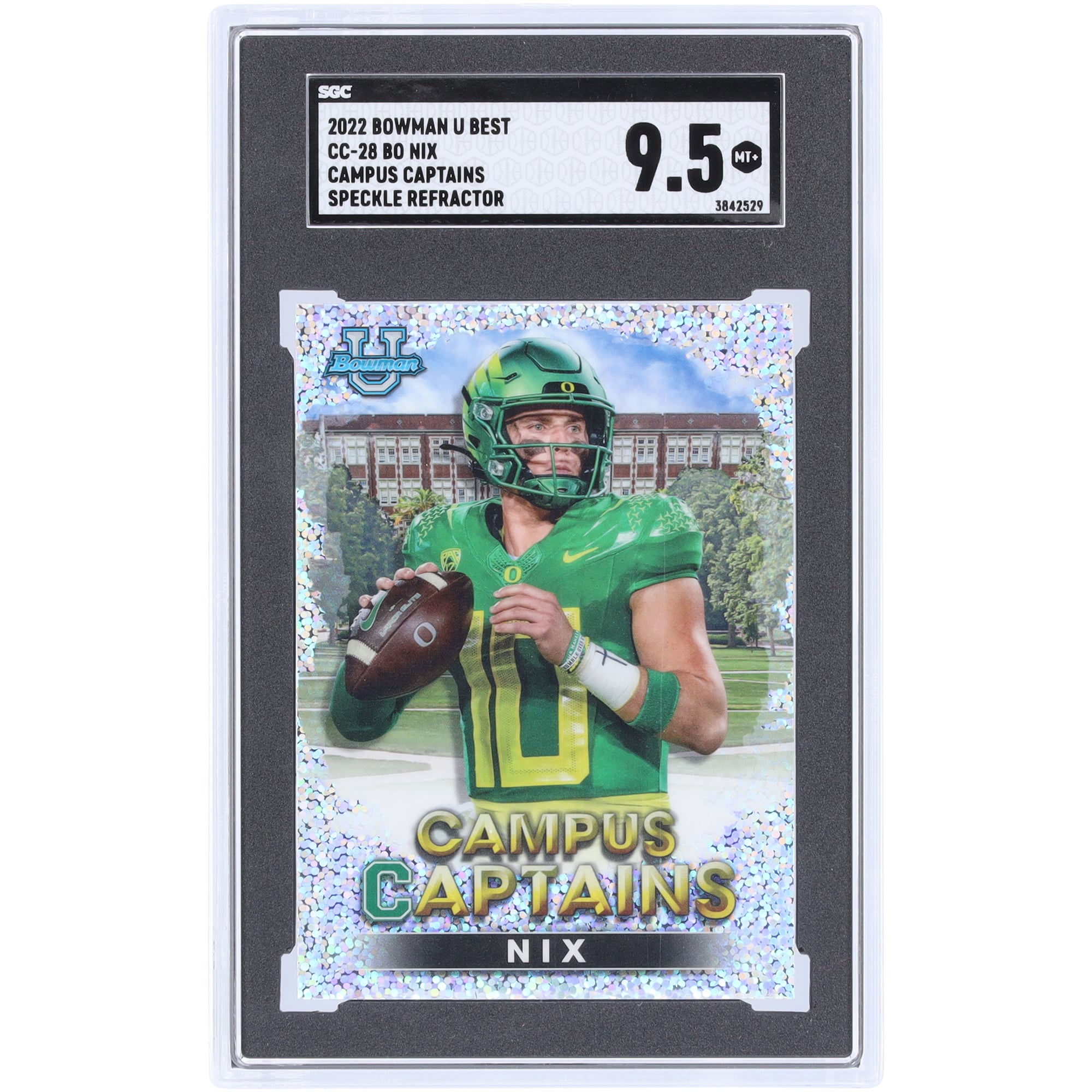 Bo Nix Oregon Ducks 2022 Bowman Best U Campus Captains Speckle 