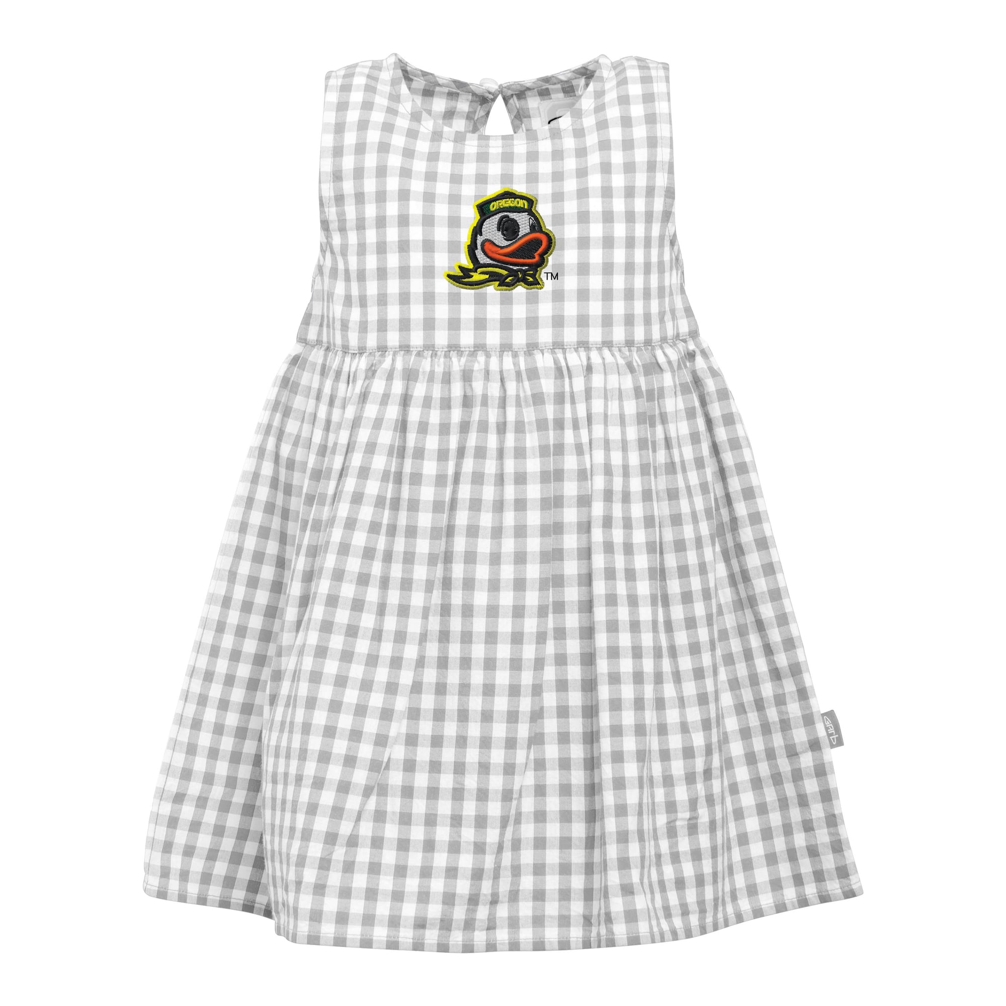 Robe Loren à carreaux vichy gris pour bébé fille, motif canards de l'Oregon