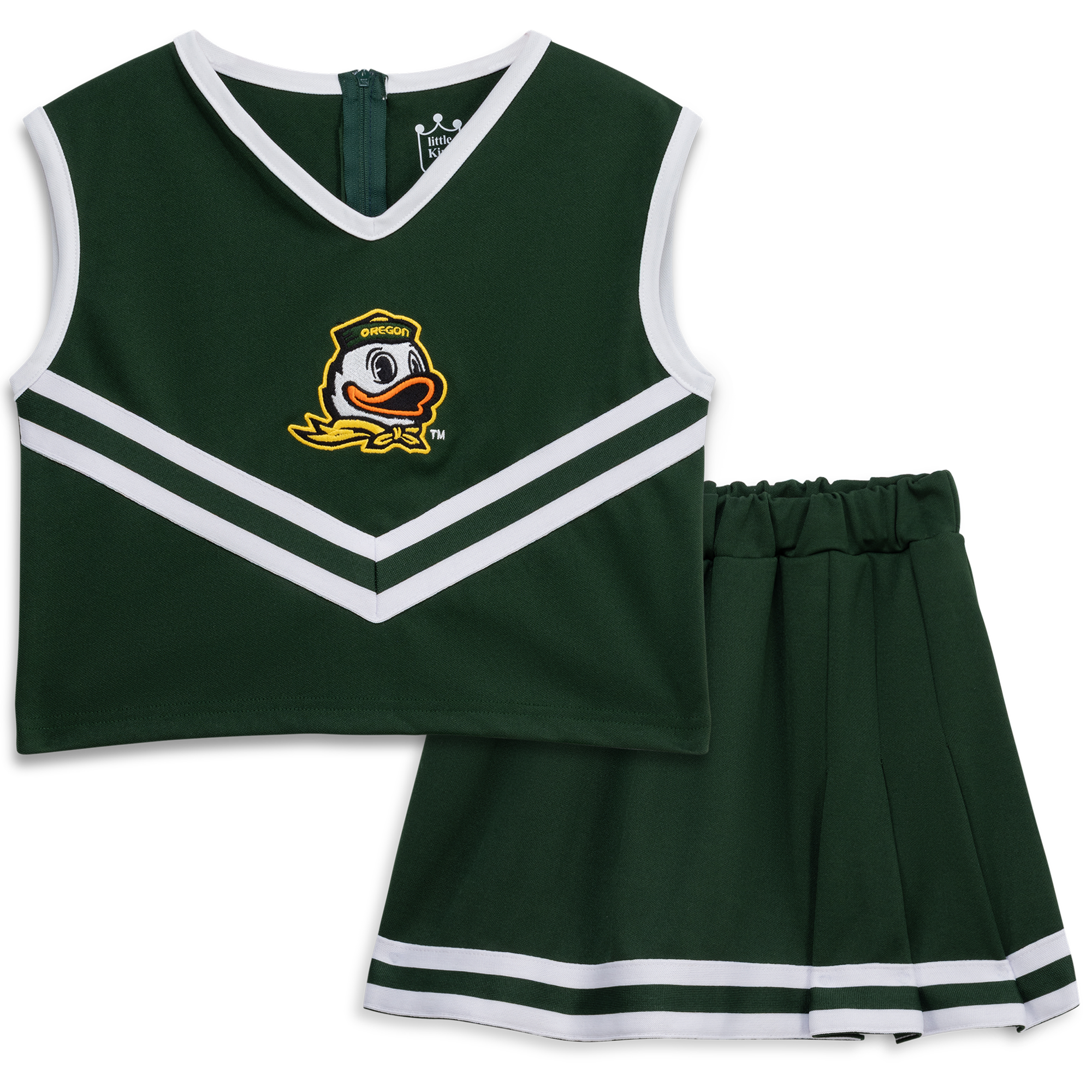 Ensemble de cheerleading deux pièces vert Oregon Ducks pour jeunes filles
