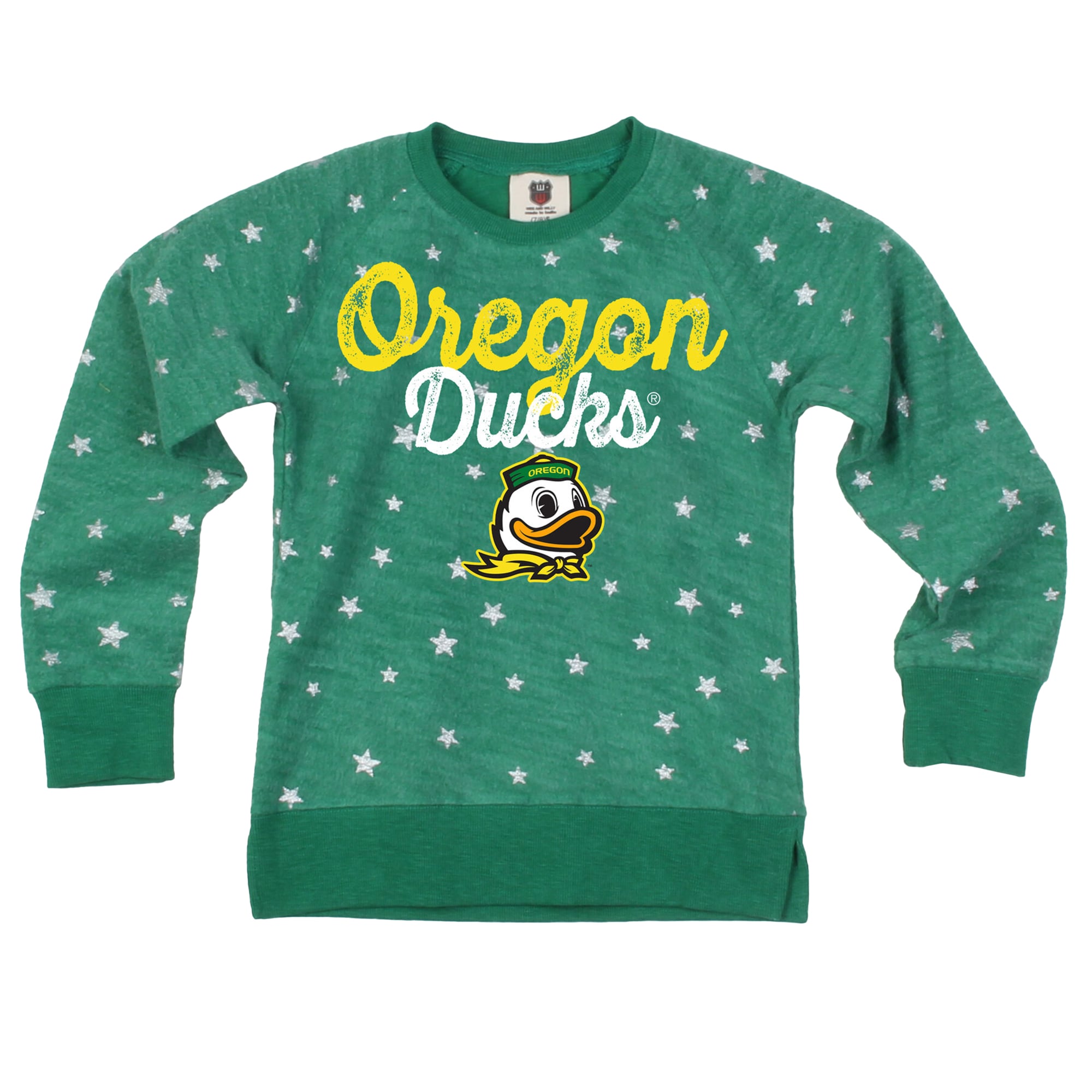 Sweat-shirt en polaire inversée Wes & Willy Green Oregon Ducks pour filles
