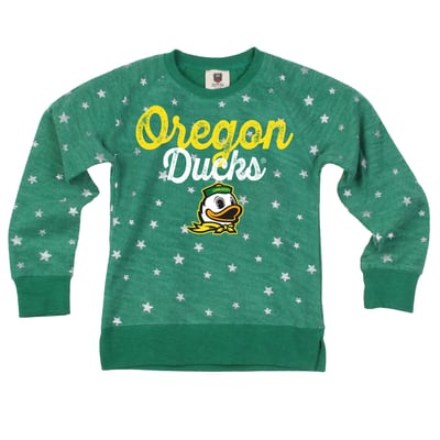 Sweat-shirt en polaire inversée à étoiles scintillantes pour filles Oregon Ducks Wes & Willy - Vert