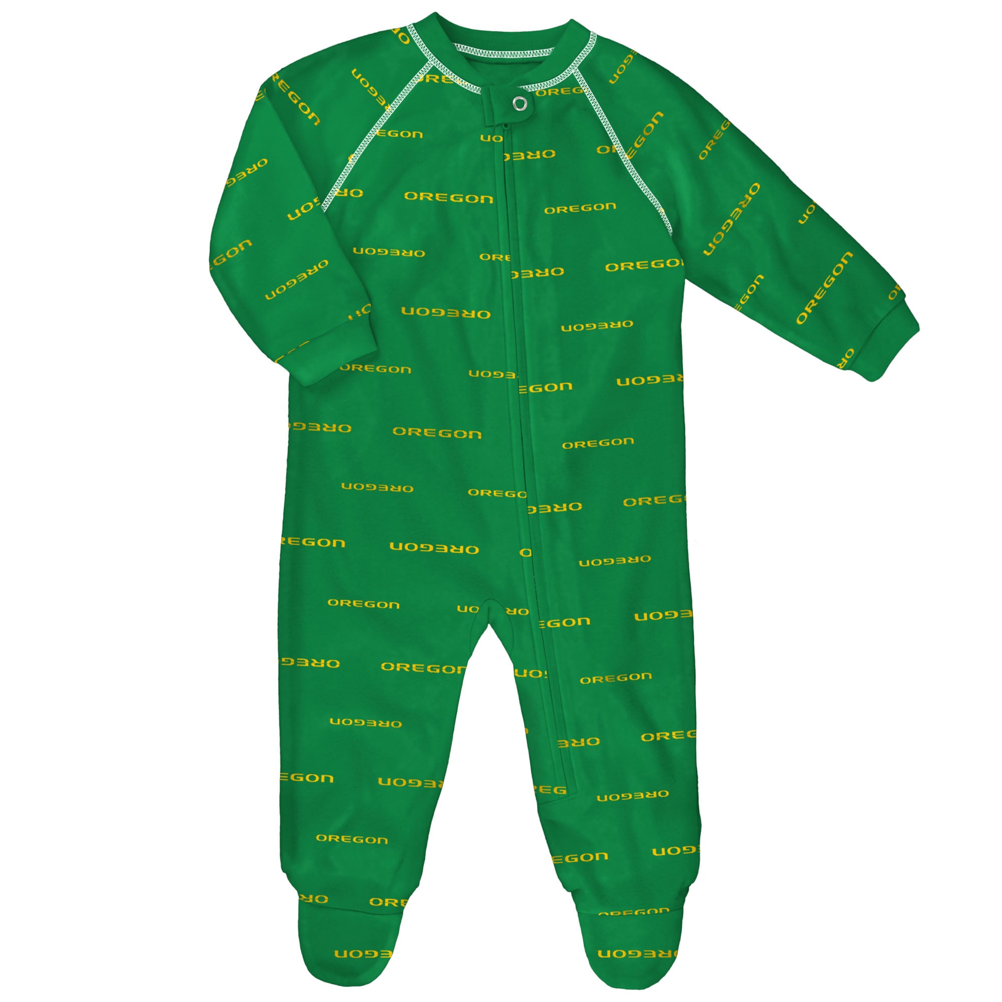 Combinaison raglan entièrement zippée pour bébé Outerstuff Green Oregon Ducks à imprimé intégral