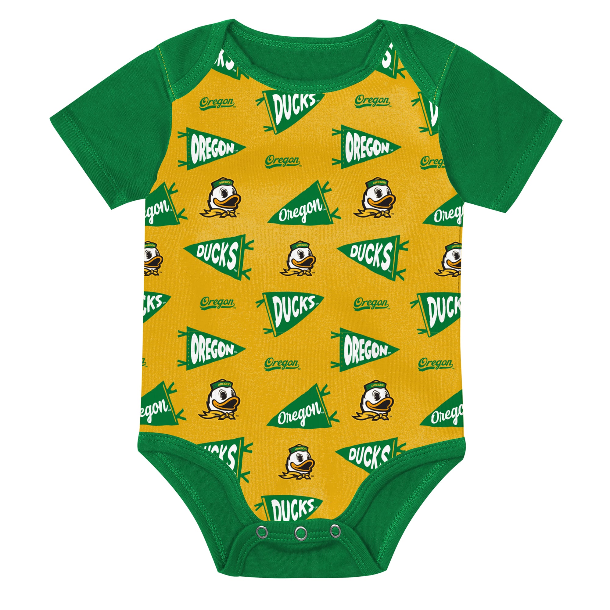 Infant Outerstuff Green/Yellow/Gray Oregon Ducks Star Player Three-Piece Bodysuit Set