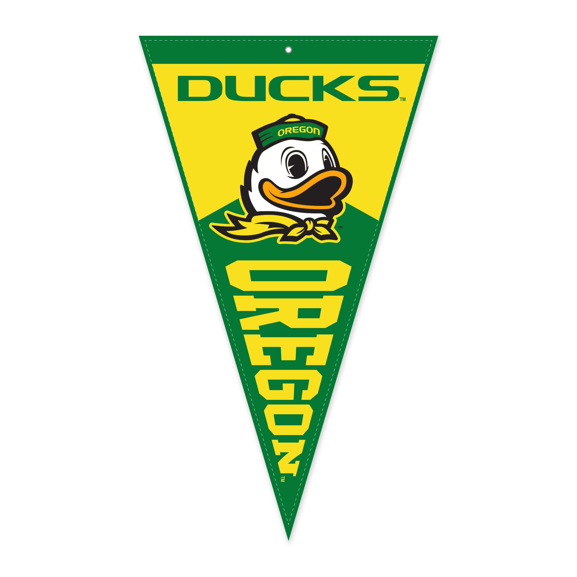 Serviette de golf Jardine Oregon Ducks en forme de fanion, 40,6 x 68,6 cm, avec pince magnétique