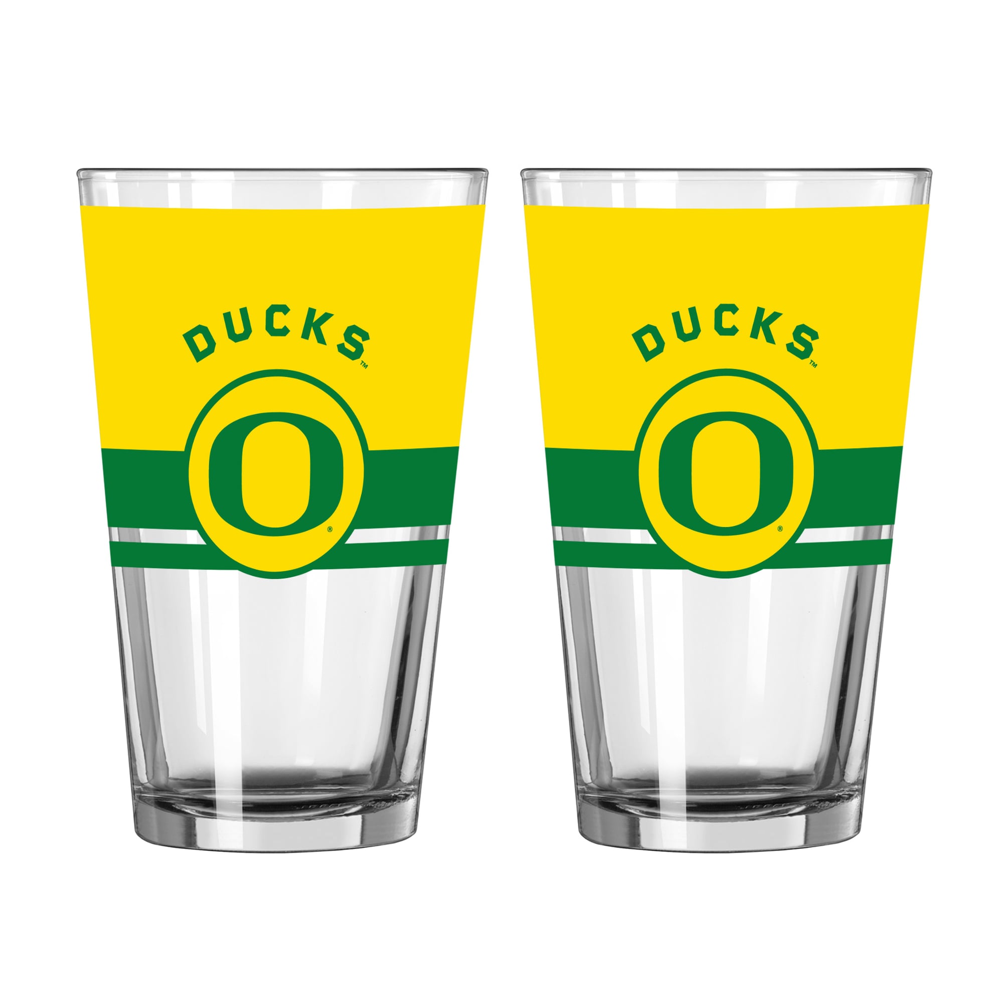 Ensemble de deux verres à bière Horizon 16 oz Logo Brands Oregon Ducks