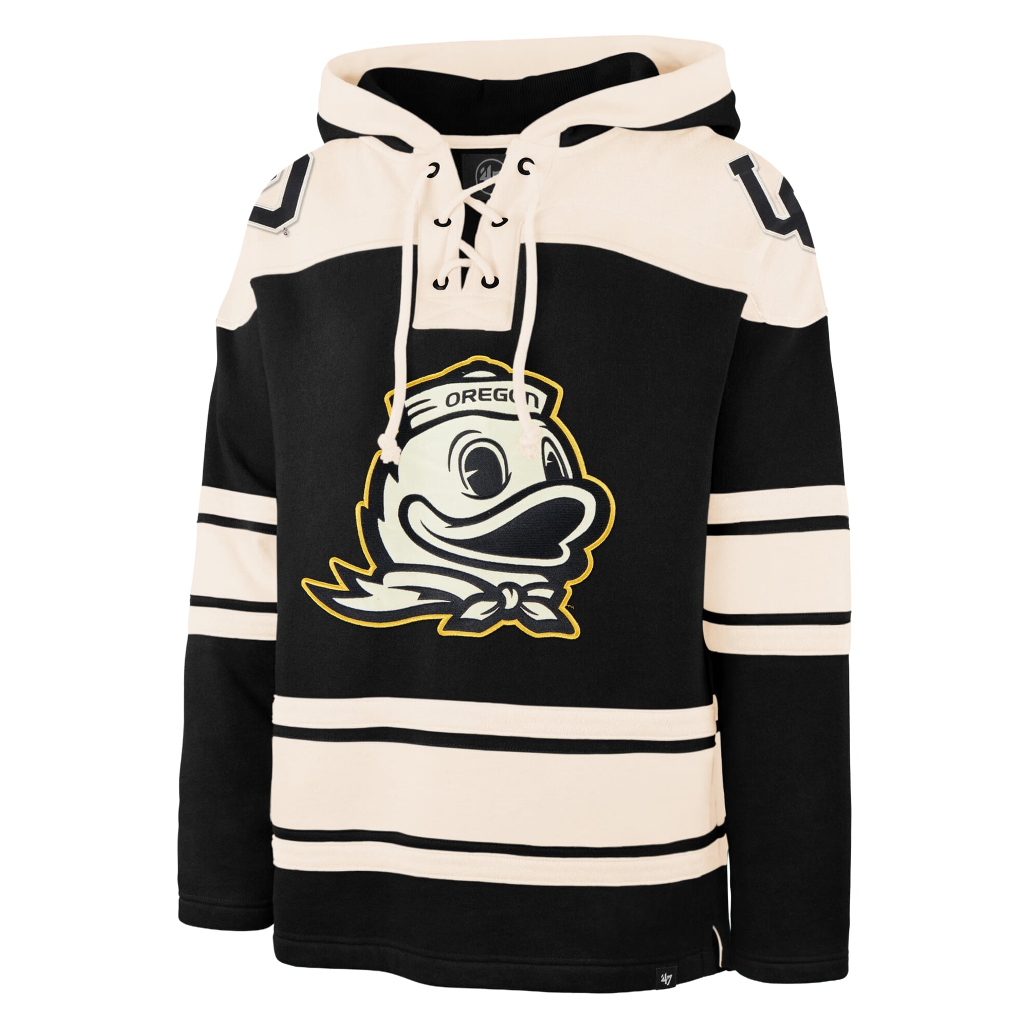 Men's '47 Black Oregon Ducks Superior Lacer Hoodie