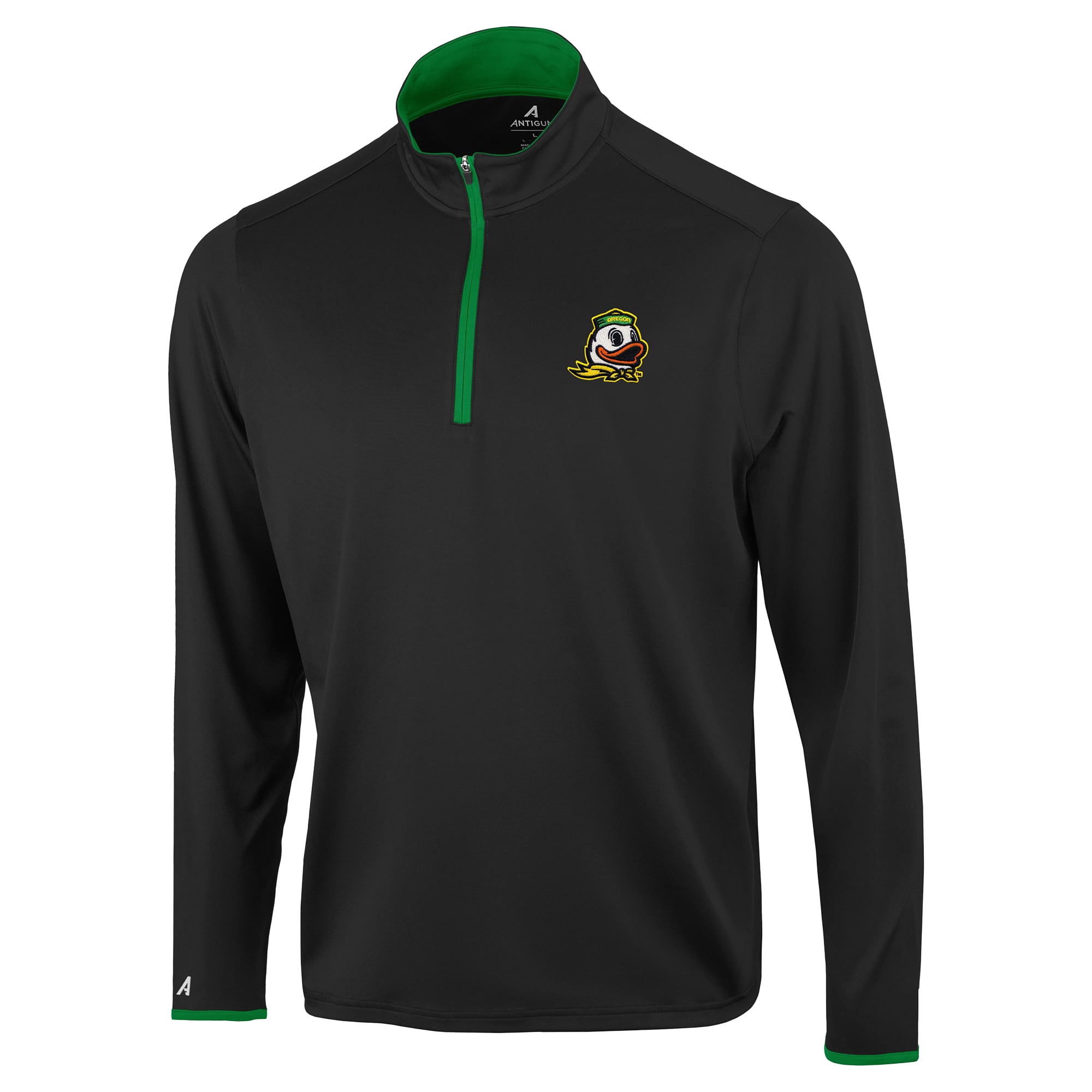 Pull à col zippé Antigua Black Oregon Ducks Brink Color Pop pour homme