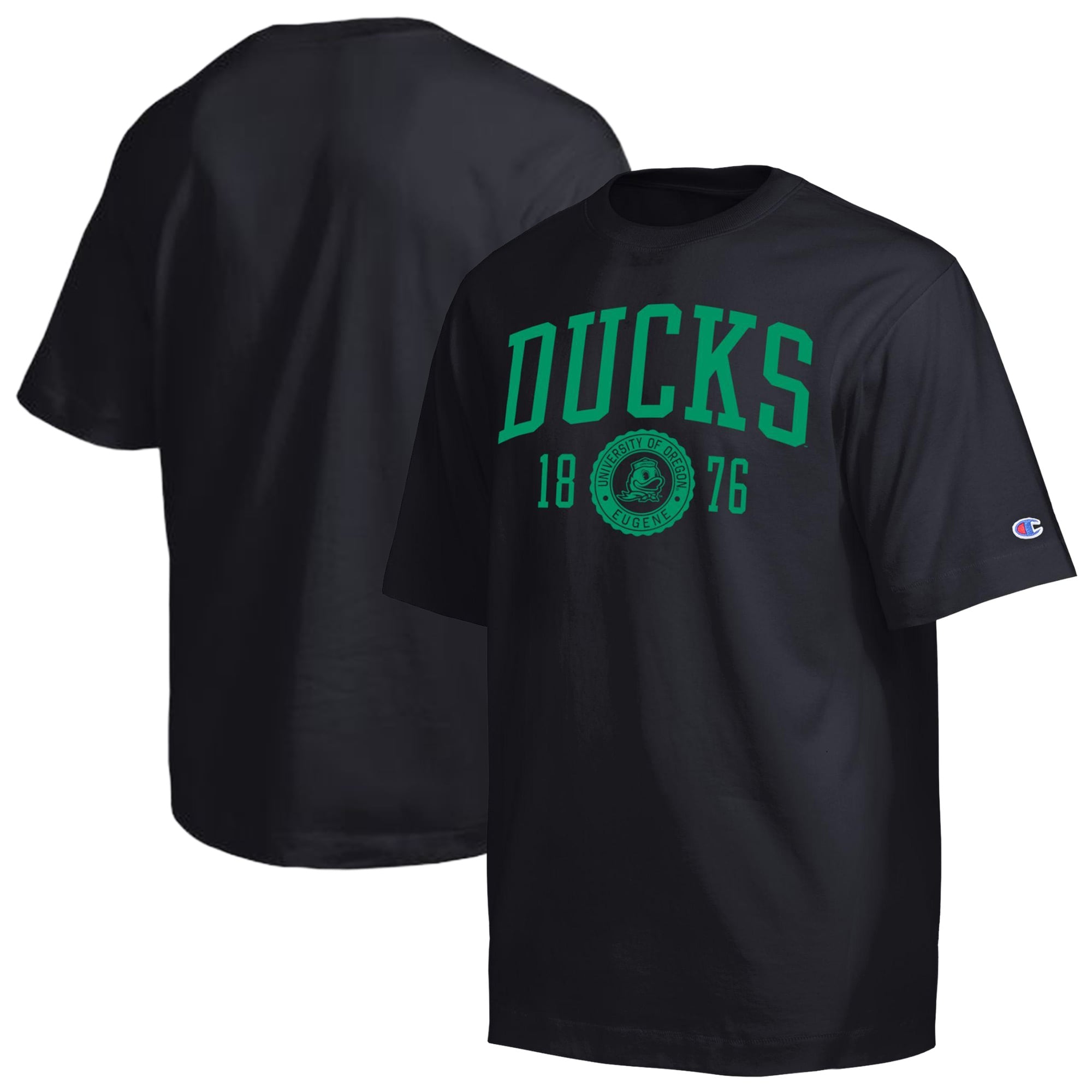 Men's Champion  Black Oregon Ducks Established Tradition Heavyweight T-Shirt