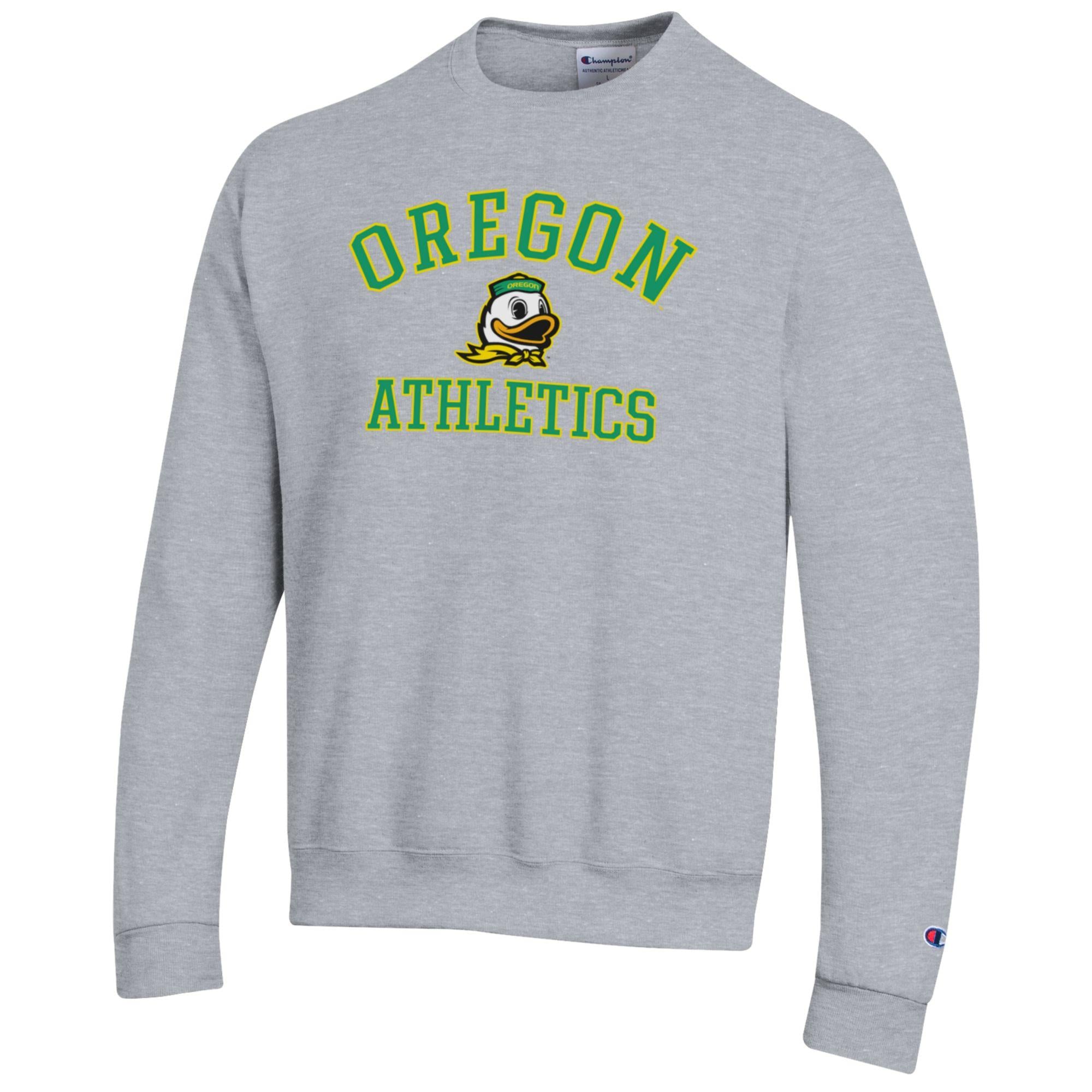 Men's Champion Gray Oregon Ducks Athletics Logo Pullover Sweatshirt