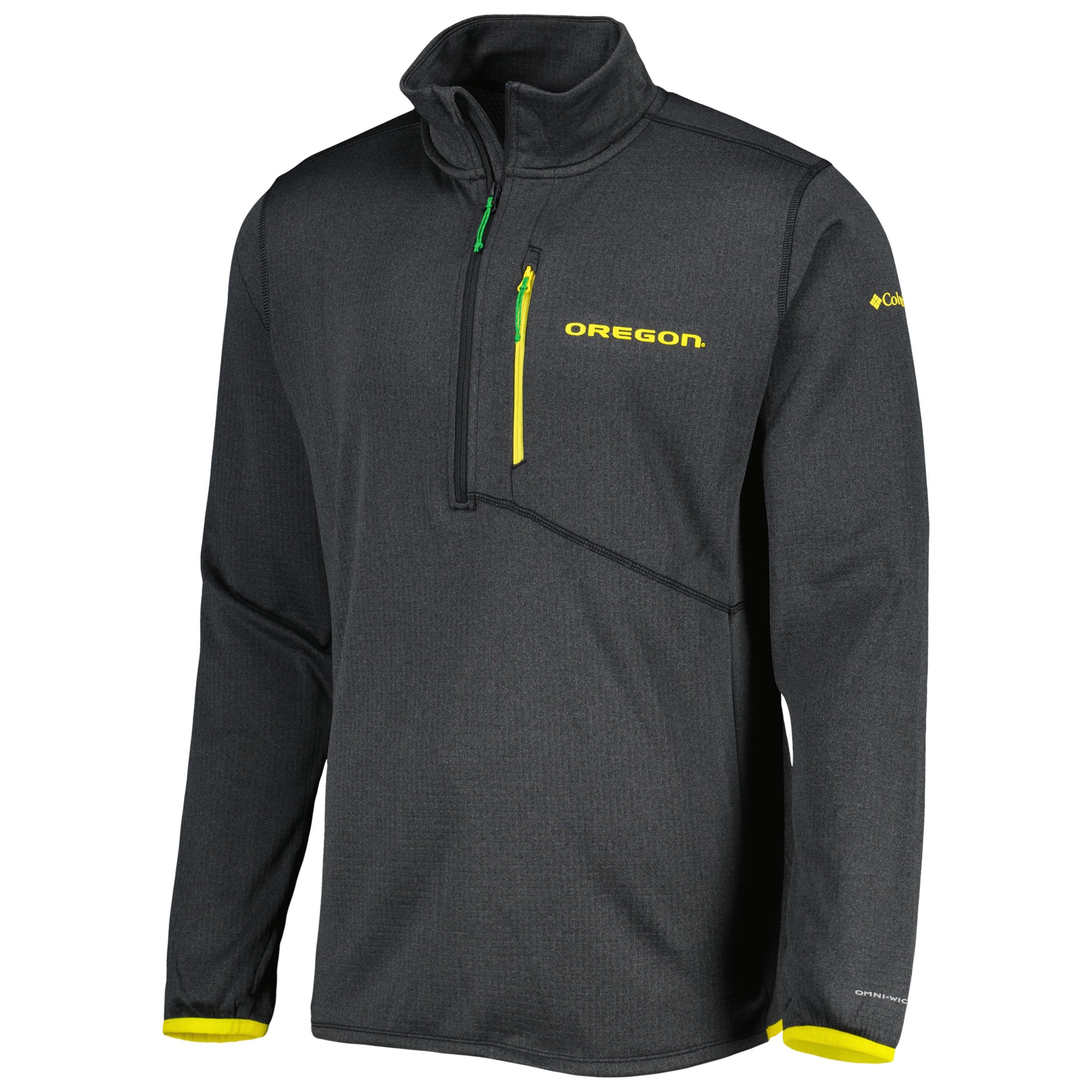 Men's Columbia Black Oregon Ducks Park View Omni-Wick Half-Zip Top