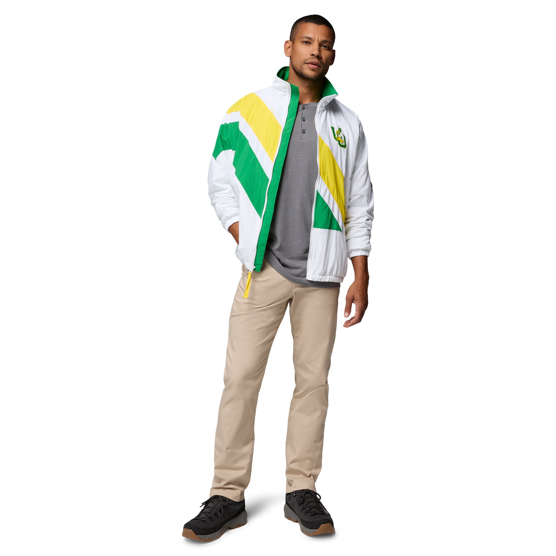 Men's Columbia White Oregon Ducks Reventure Full-Zip Windbreaker Omni-Shield Jacket