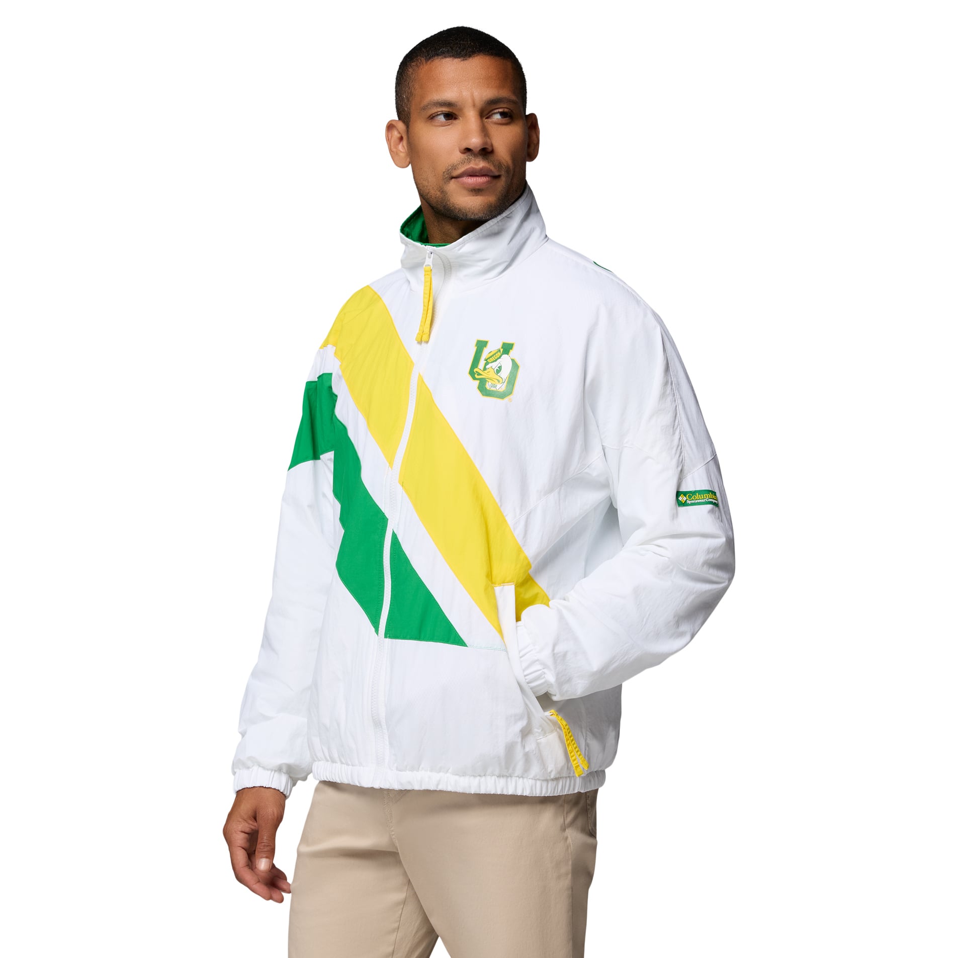 Men's Columbia White Oregon Ducks Reventure Full-Zip Windbreaker Omni-Shield Jacket