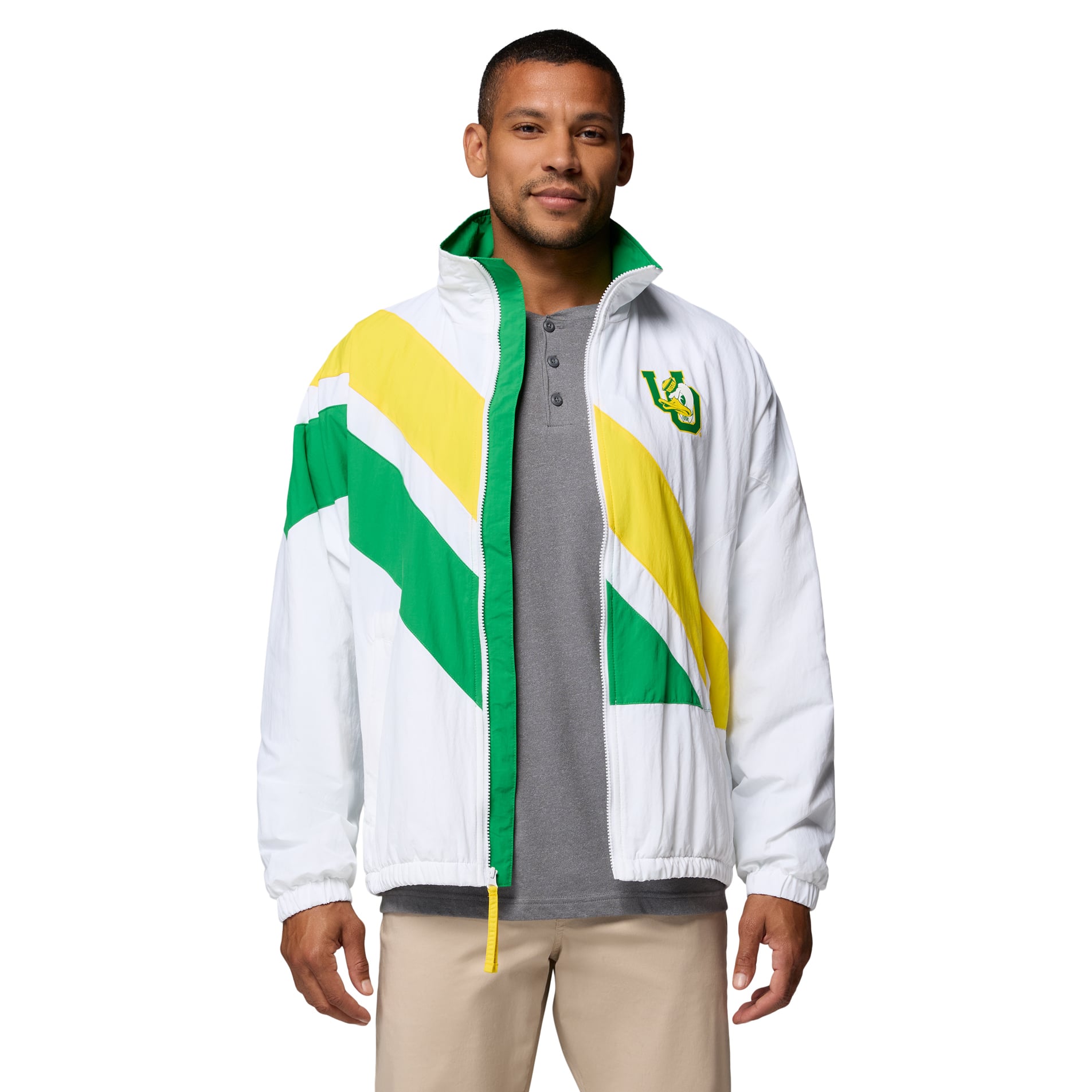 Men's Columbia White Oregon Ducks Reventure Full-Zip Windbreaker Omni-Shield Jacket