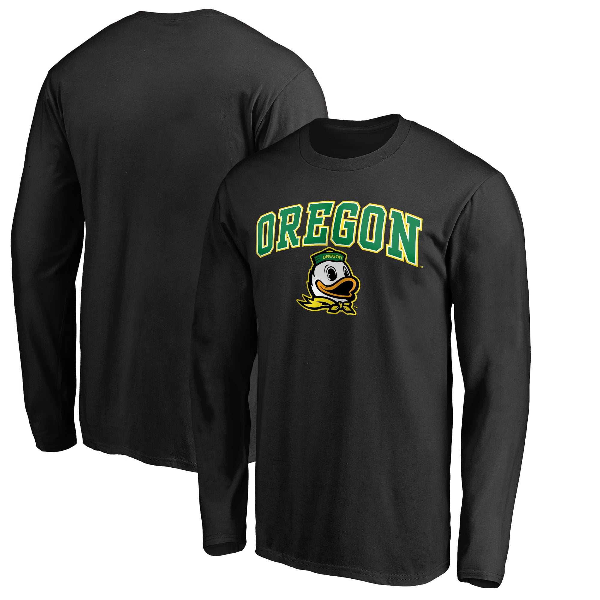 トップス Charbon BACK LOGO DRY BIG LONG SLEEVE T Men's Fanatics Black Oregon Ducks Campus Logo Long Sleeve T-Shirt