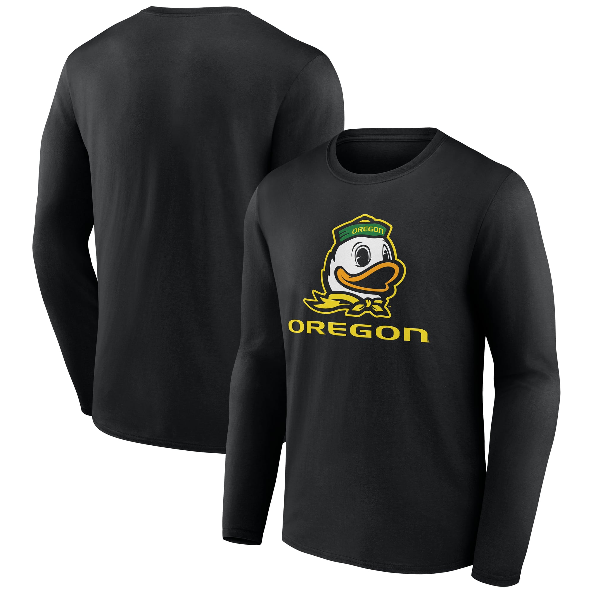 T-shirt à manches longues Fanatics pour hommes, noir, Oregon Ducks Team Lockup