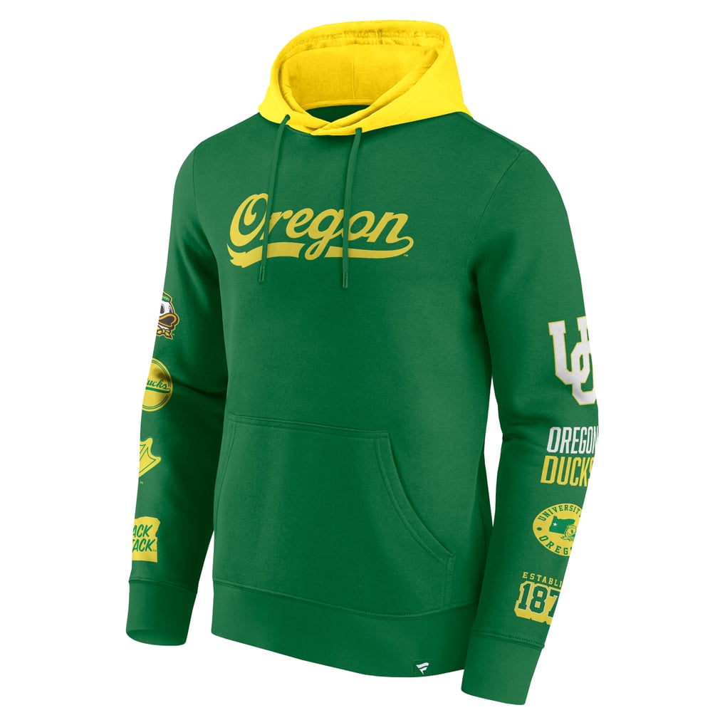 Men's Fanatics Green/Yellow Oregon Ducks Color Block Badge Fleece ...