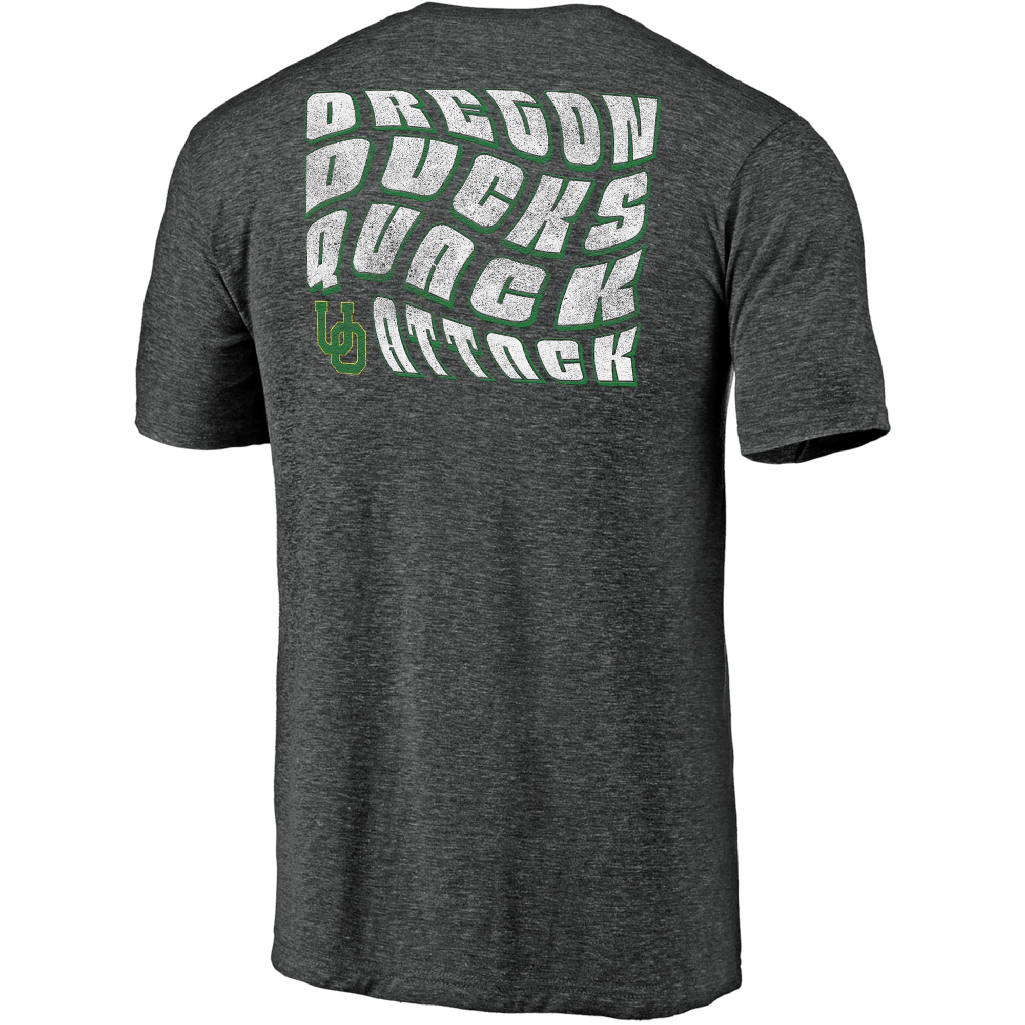 T-shirt ondulé tri-mélange fanatiques pour hommes, charbon de bois chiné, Oregon Ducks