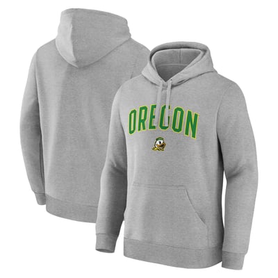  Oregon Ducks Logo Athletic Primary Logo Fleece Pullover Hoodie - Heather Gray