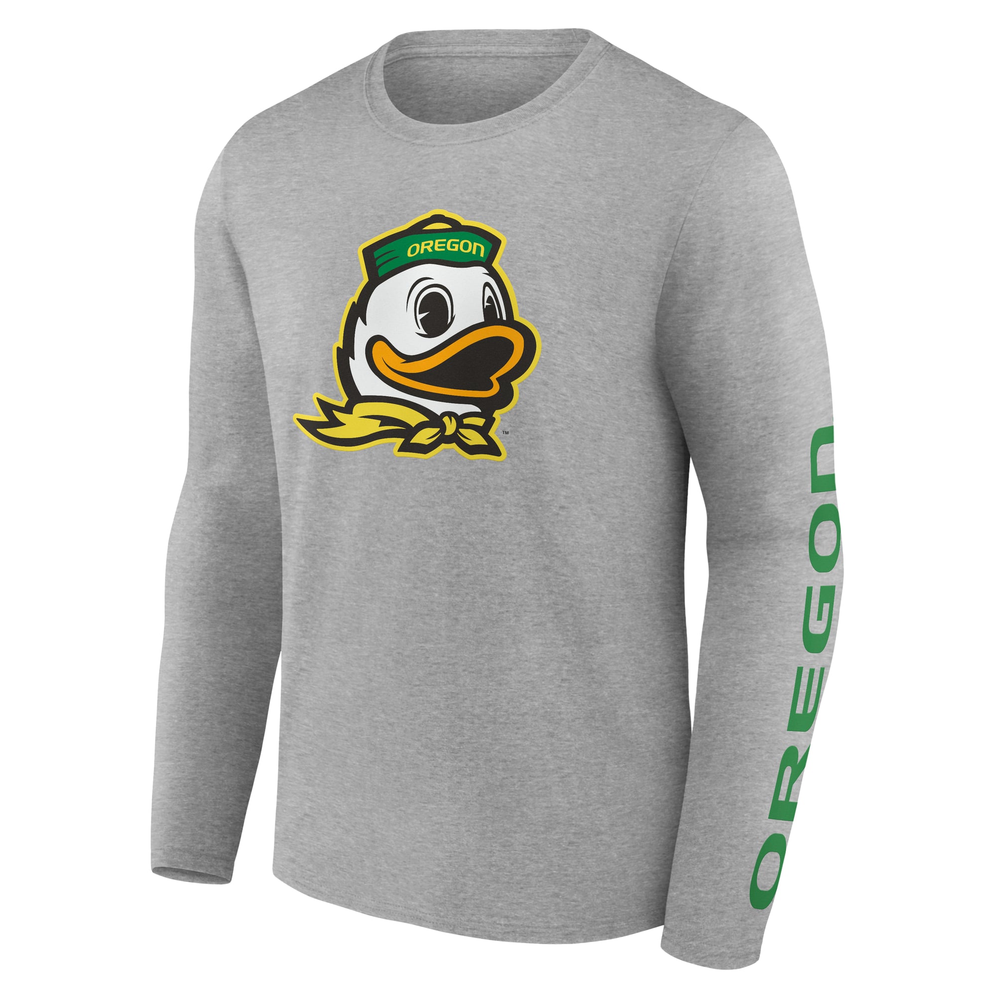 Men's Logo Athletic Heather Gray Oregon Ducks Primary Long Sleeve T-Shirt