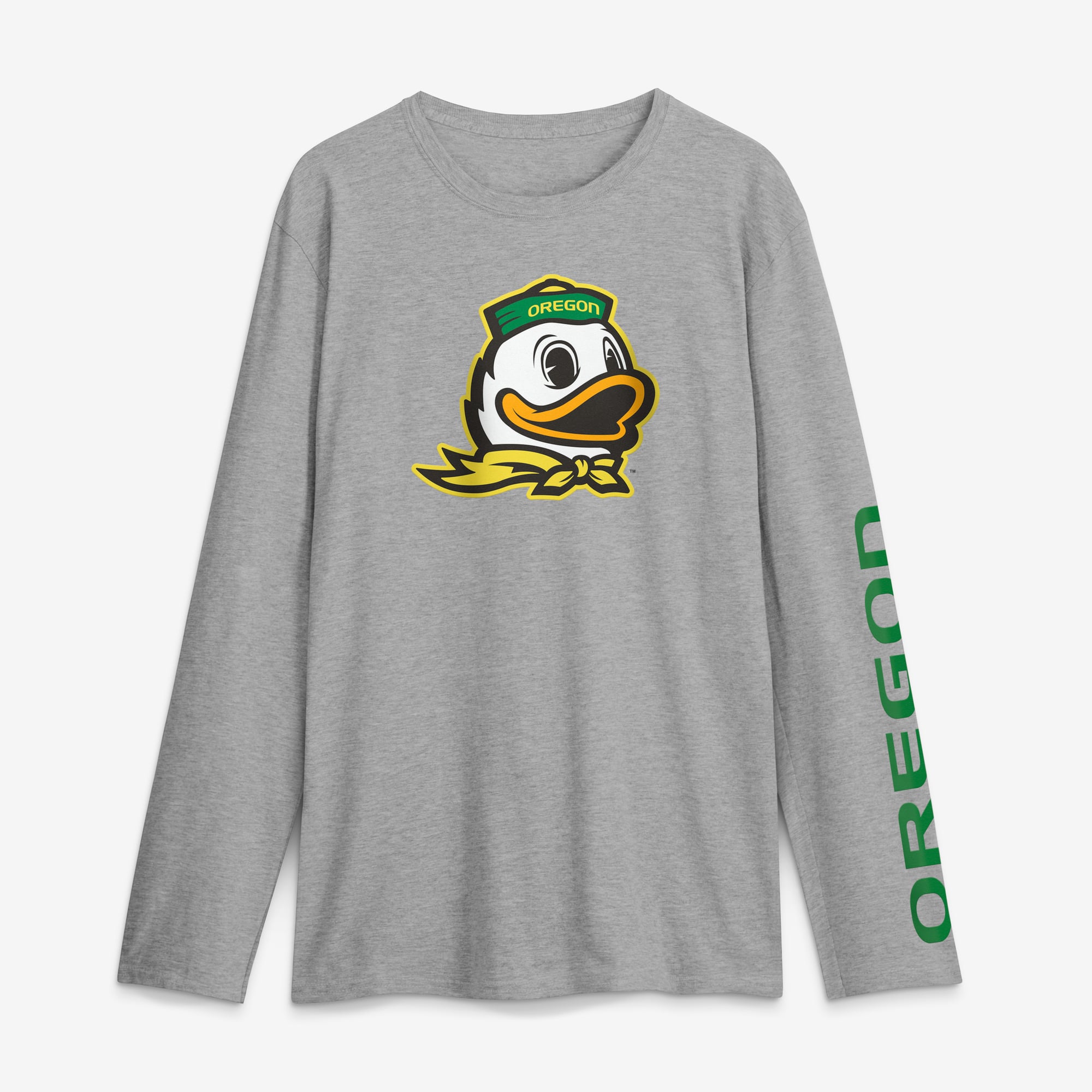 Men's Logo Athletic Heather Gray Oregon Ducks Primary Long Sleeve T-Shirt