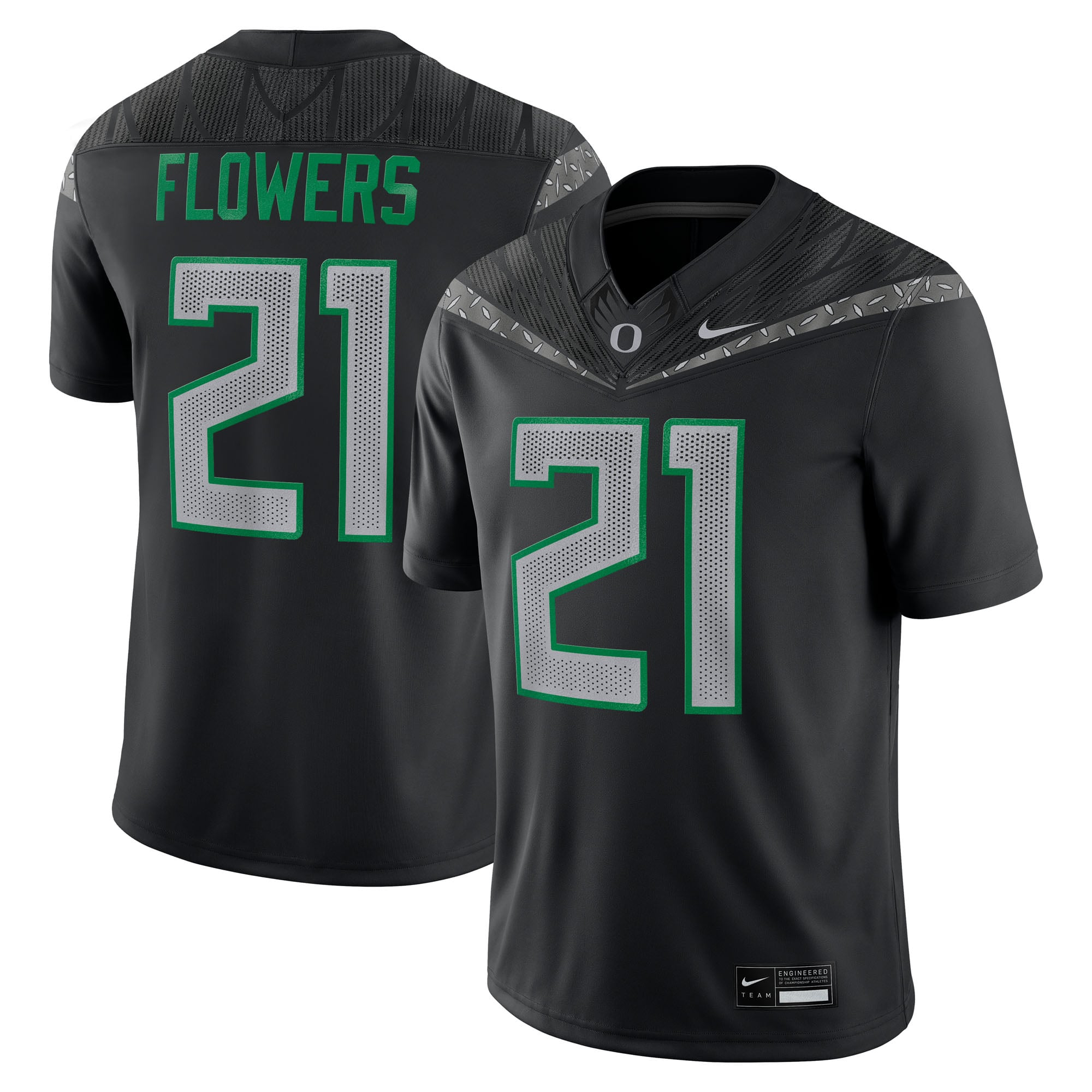 Men's Nike Aaron Flowers Black Oregon Ducks Home Game Jersey