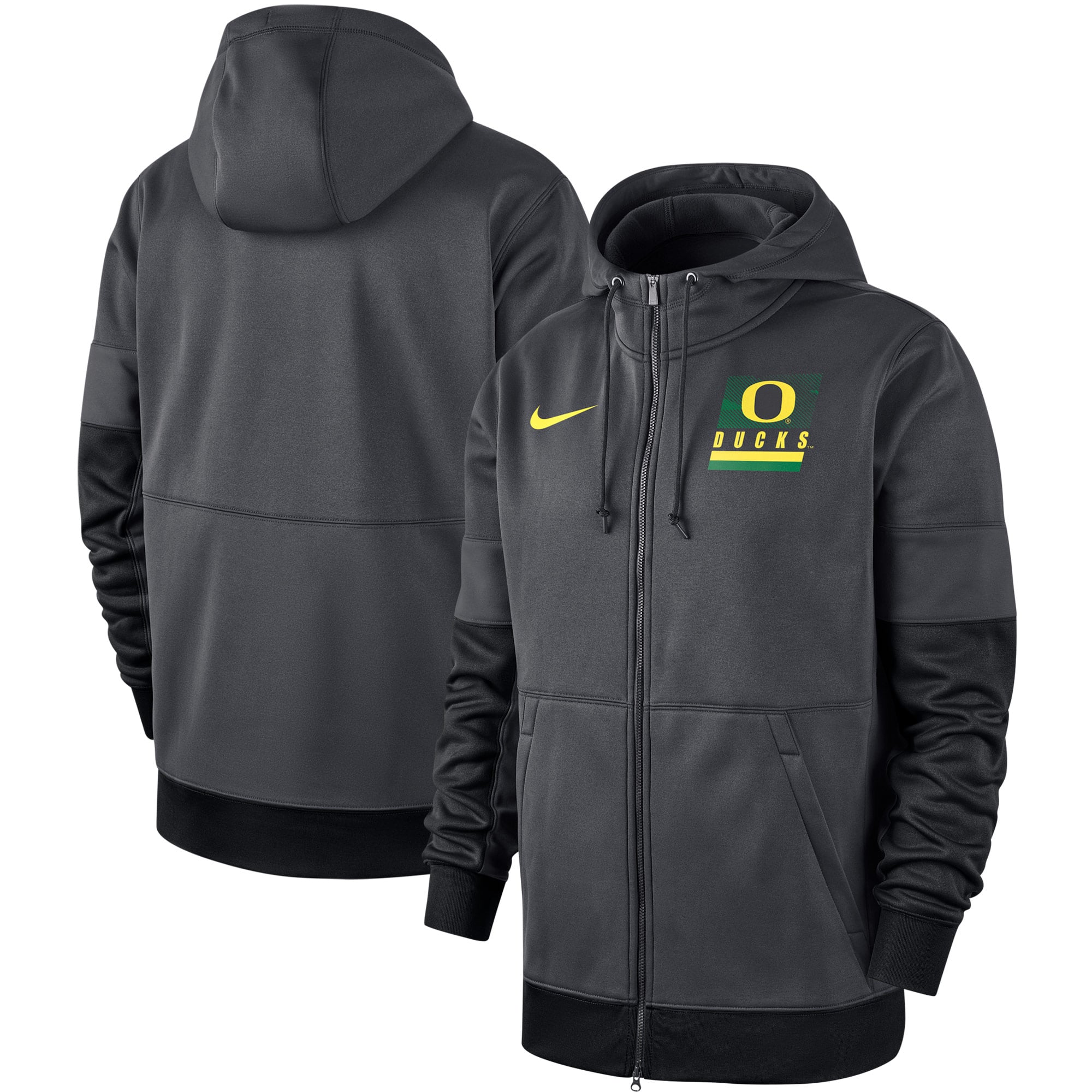 Men's Nike Anthracite Oregon Ducks Sideline Full-Zip Performance