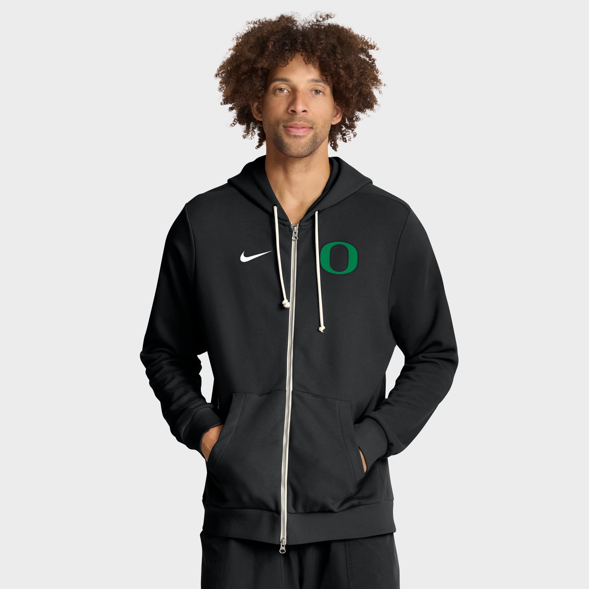 Men's Nike Black Oregon Ducks 2025 Sideline Standard Issue Dri-FIT Full-Zip Hoodie