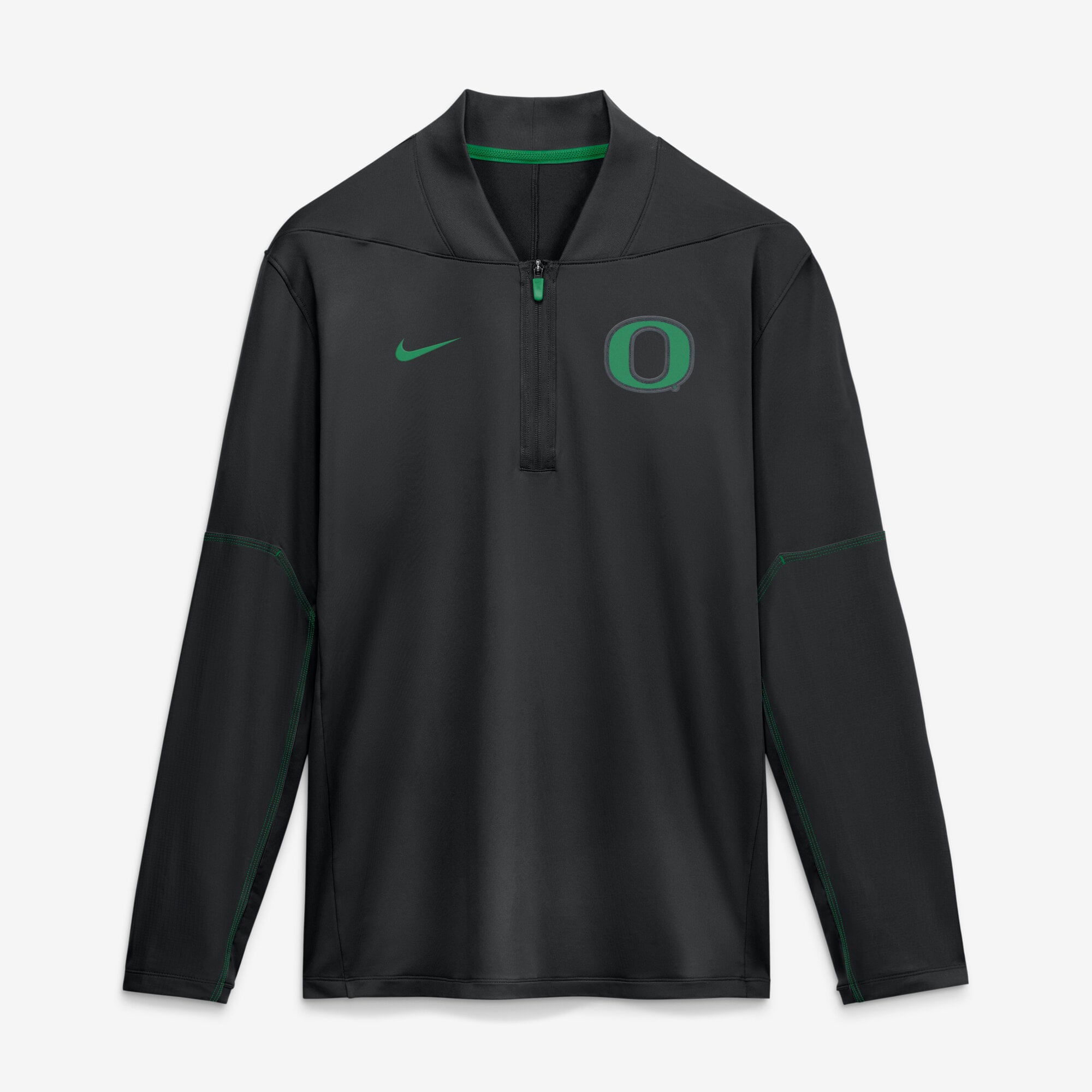 Pull Nike Oregon Ducks 2026 Sideline mi-lourd à demi-zip et technologie Dri-FIT pour homme, vert