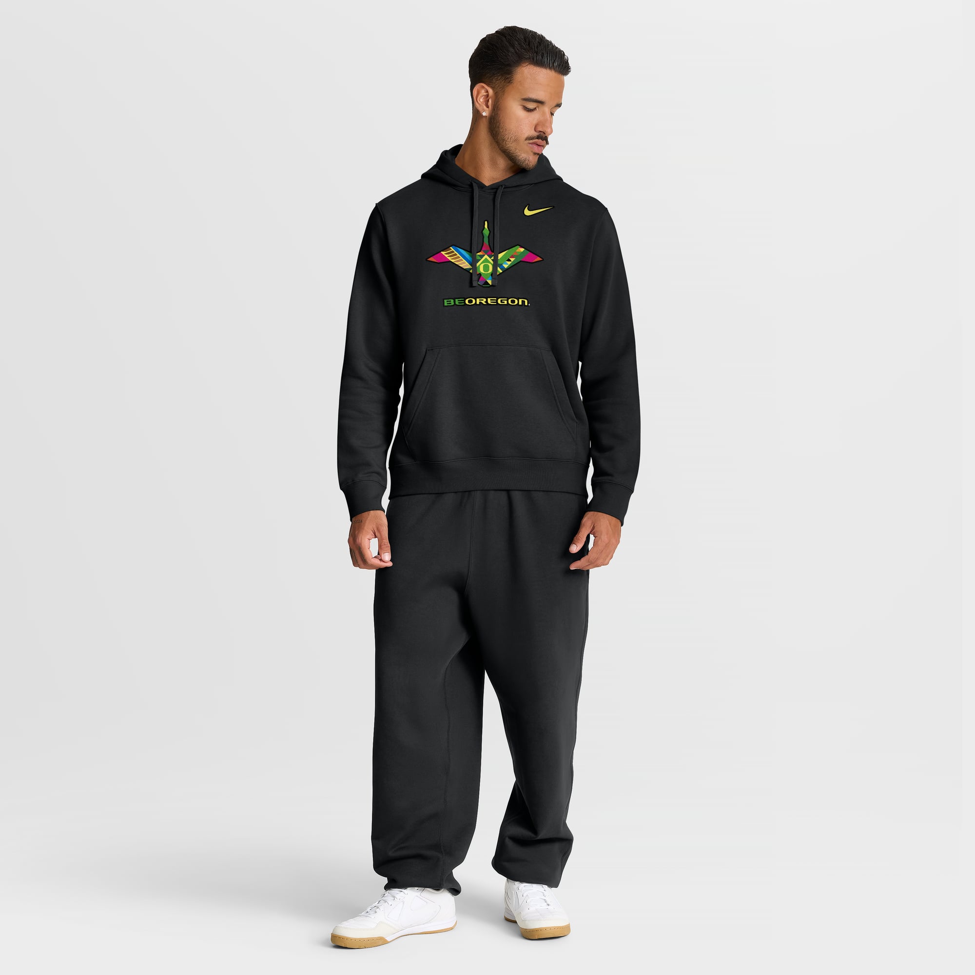 Sweat à capuche Nike noir pour homme, Oregon Ducks Be Club
