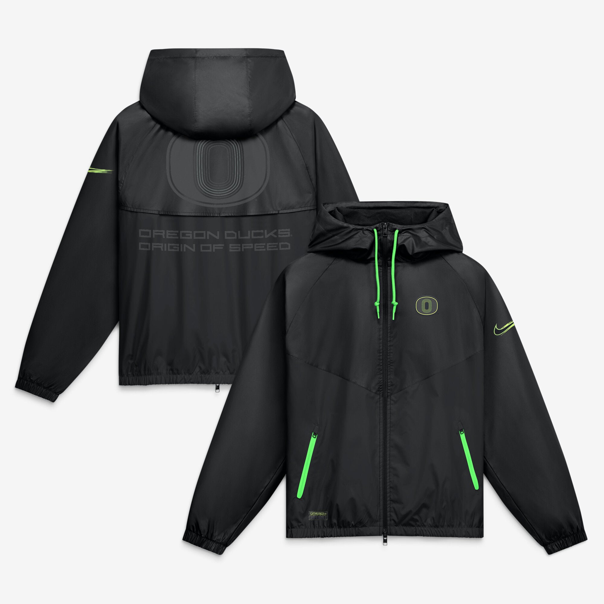 Veste coupe-vent zippée intégrale Nike Oregon Ducks Origin of Speed ​​pour homme